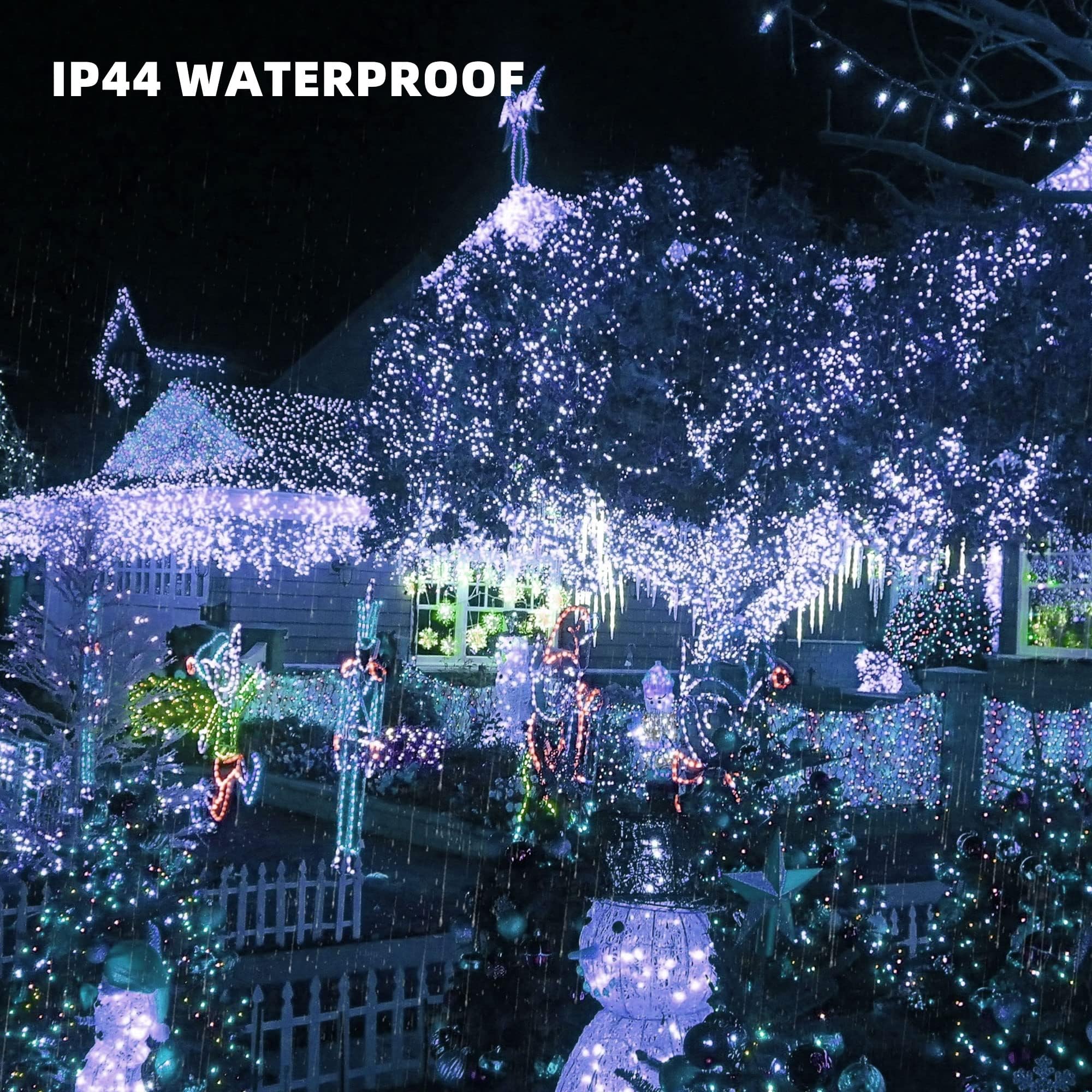 Tw Shine 200 Led Christmas Lights, 66Ft Waterproof Outdoor Indoor Decor, White, 8 Modes, Model Hb-200Coi