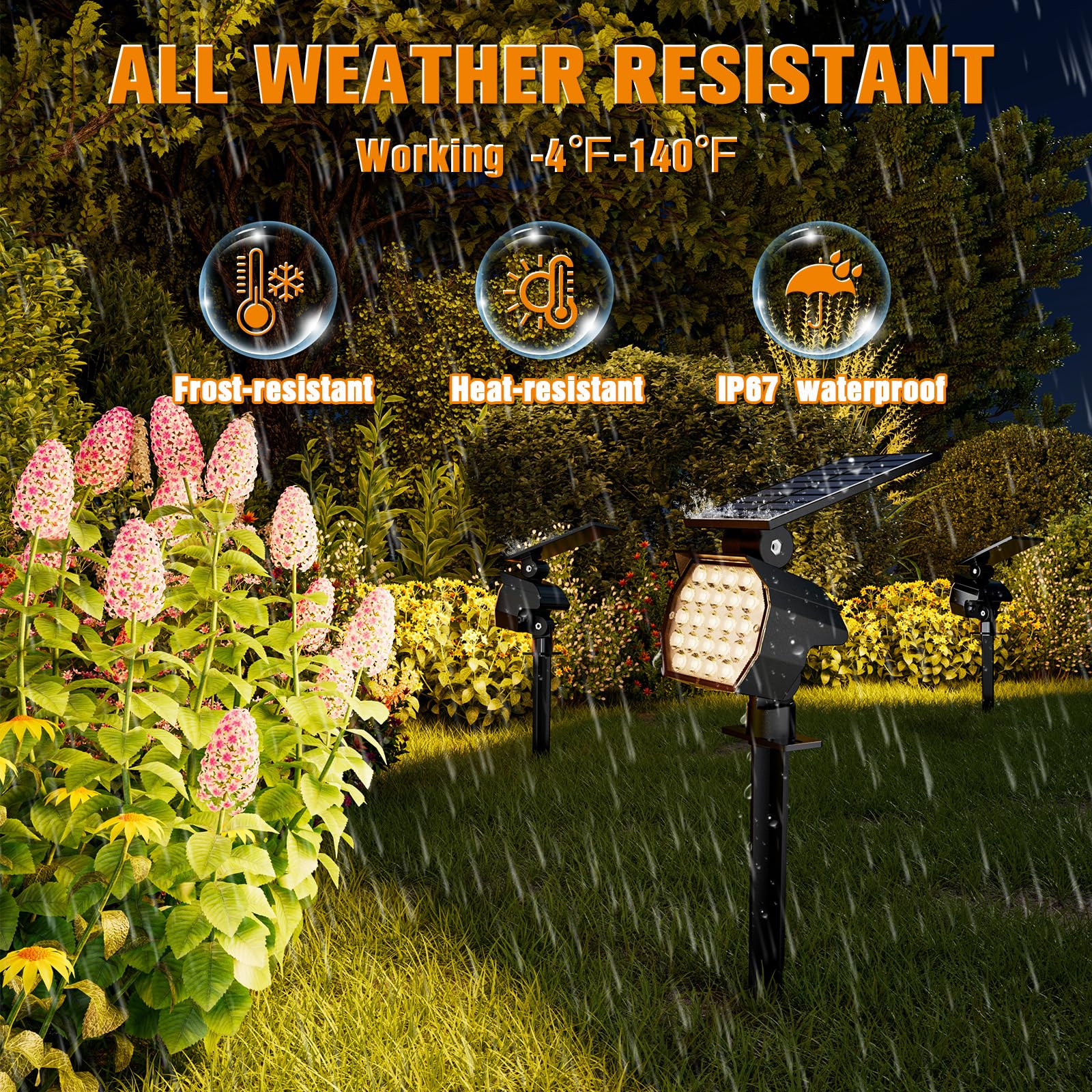 Aponuo Solar Spot Lights Outdoor Waterproof 8 Pack Ip67,23 Led 3 Lighting Modes Solar Landscape Lights Outdoor For Yard Garden P