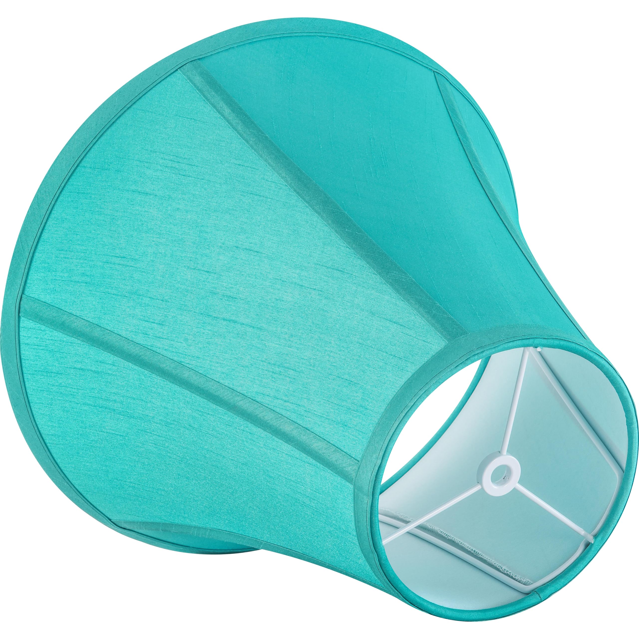 Go&So Teal Bell Lamp Shades Medium Lamp Shade 6'' Top X 13'' Bottom X 10.6'' High(Spider) Modern Fabric Lamp Shade For Table Lam