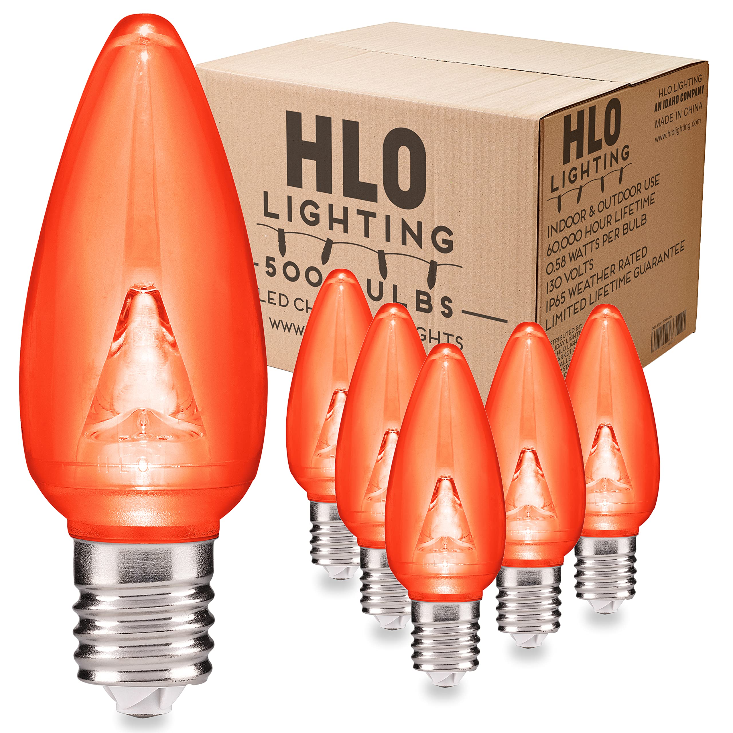 HLO Lighting Smooth C9 Christmas Lights | Orange LED Bulbs for Indoor & Outdoor Christmas Decor | Set of 500