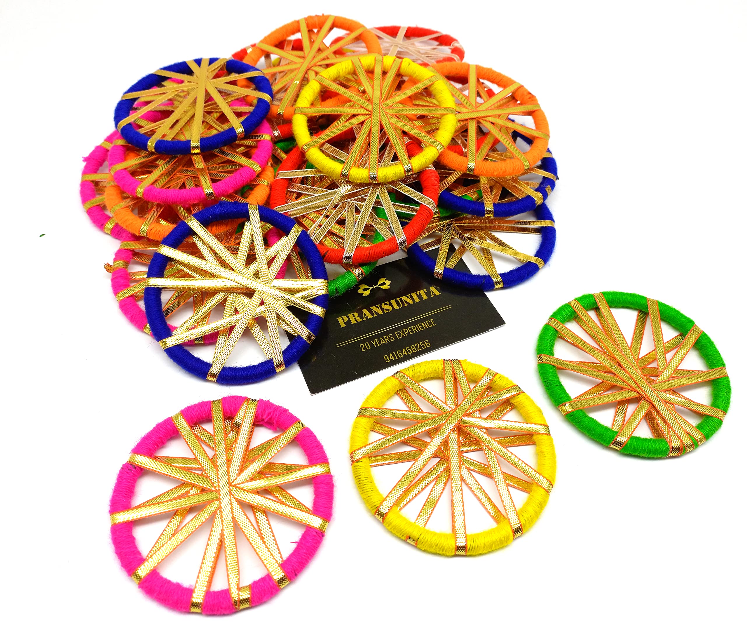 PRANSUNITA Multicolor Gota Chakri/Bangles for Art Work Diwali, Lohri, Vandanwar Wall Decoration Ethnic Bangles Candle Tea Lights