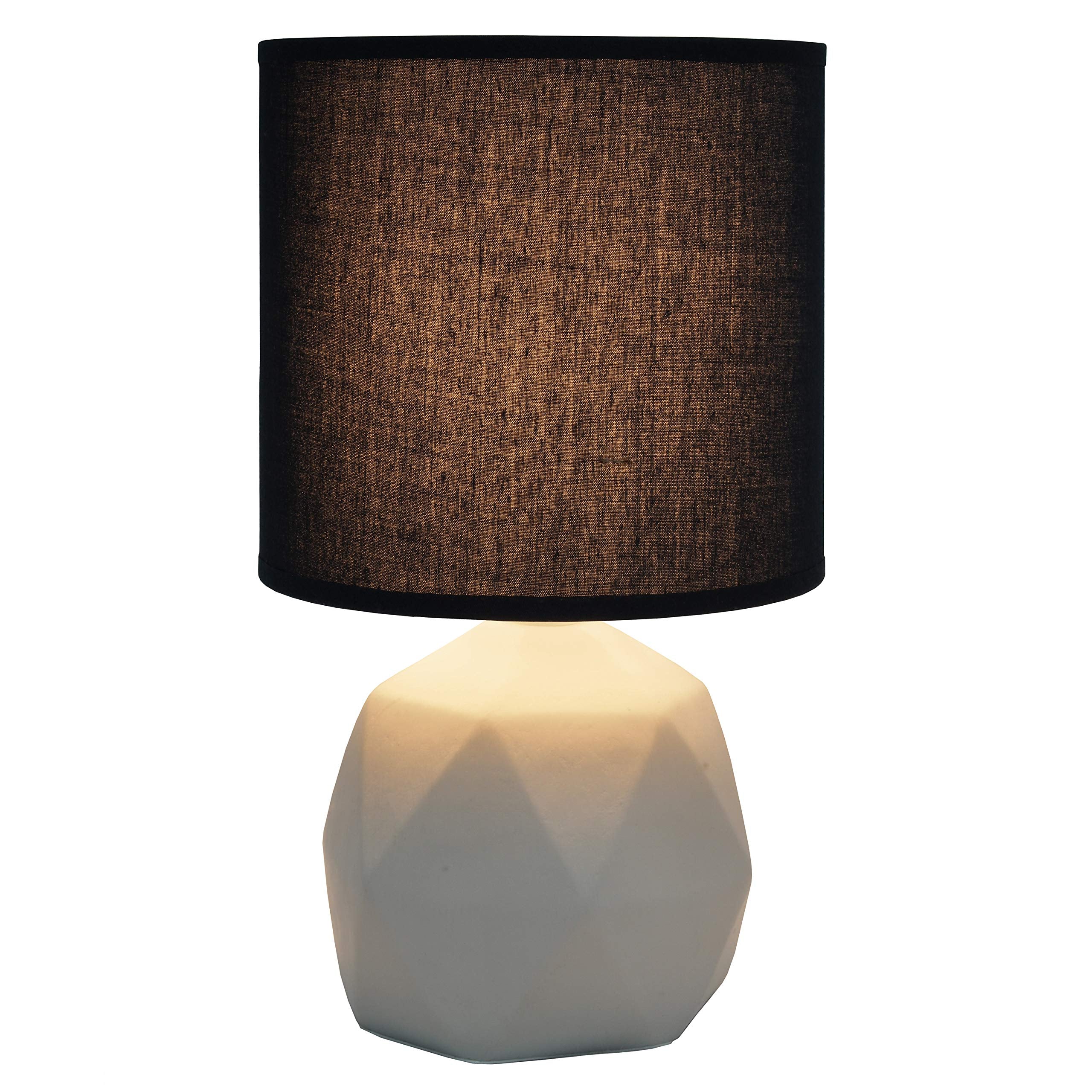 Simple Designs Lt2060-Blk Geometric Concrete Table Lamp, Black