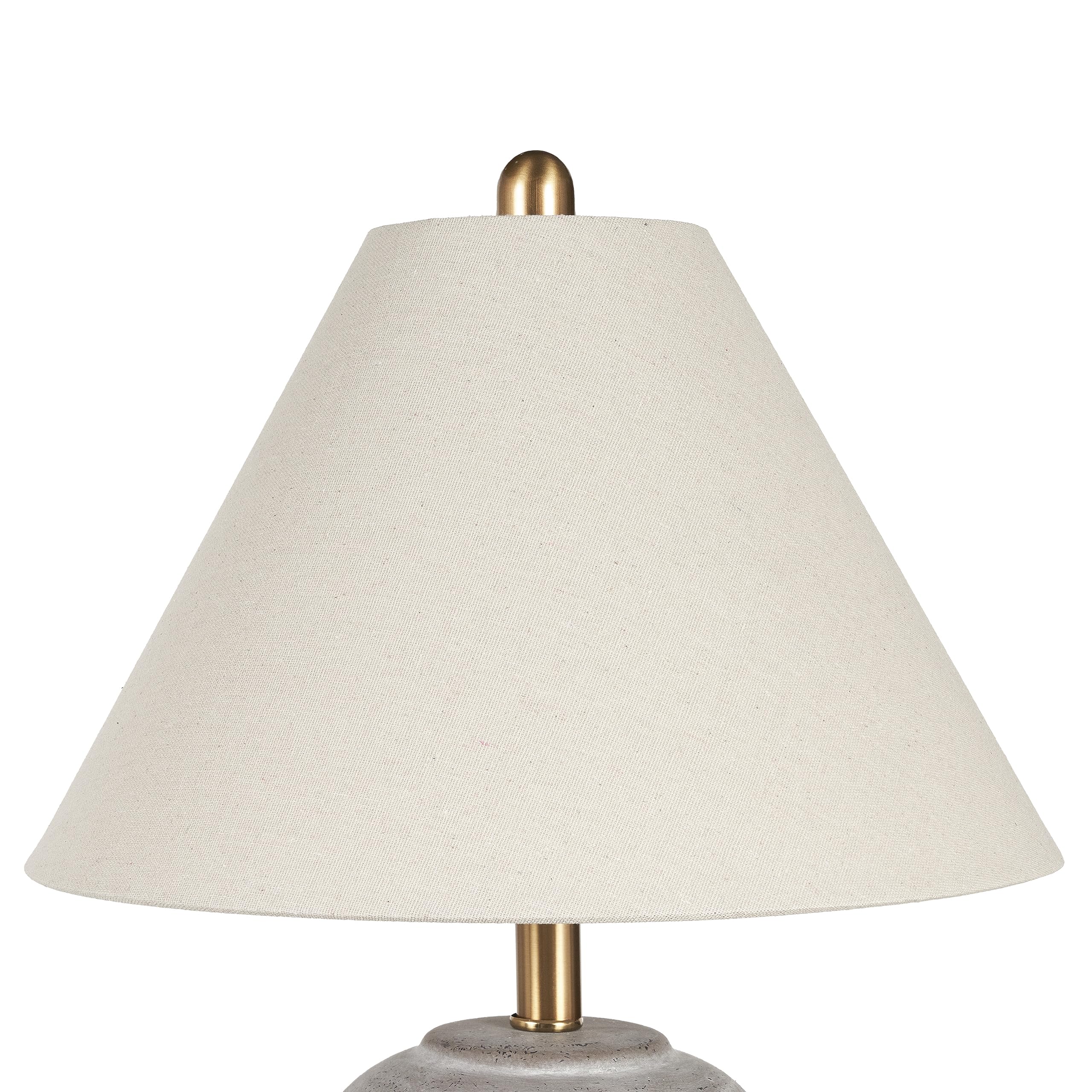 Nourison 23'' Rustic Brown (Gray Undertones) Ceramic Pot Table Lamp For Bedroom, Living Room, Dining, Home Office, Entryway