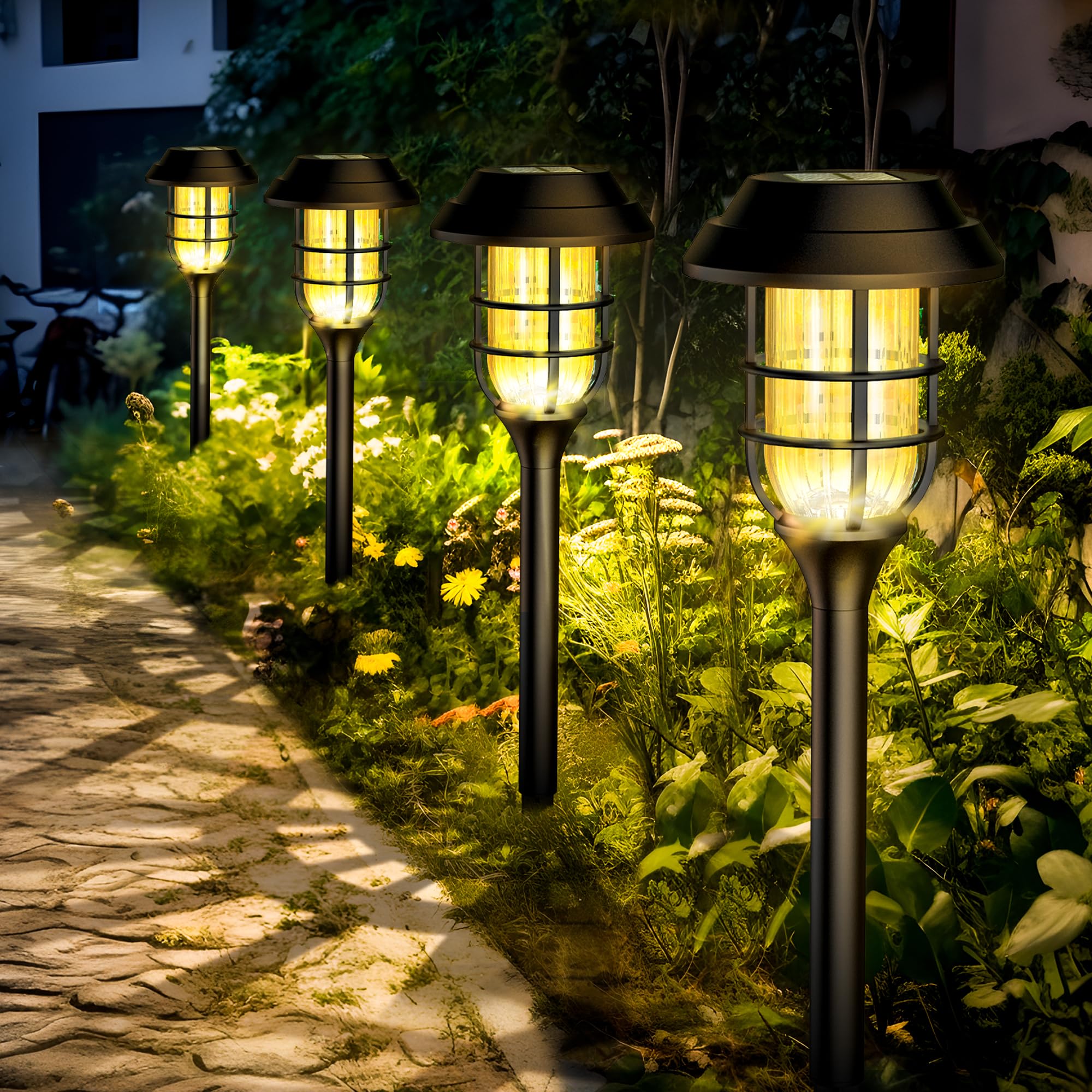 SOLPEX 8 Pack Solar Landscape Lights, Warm White, Waterproof, Model 8349-X