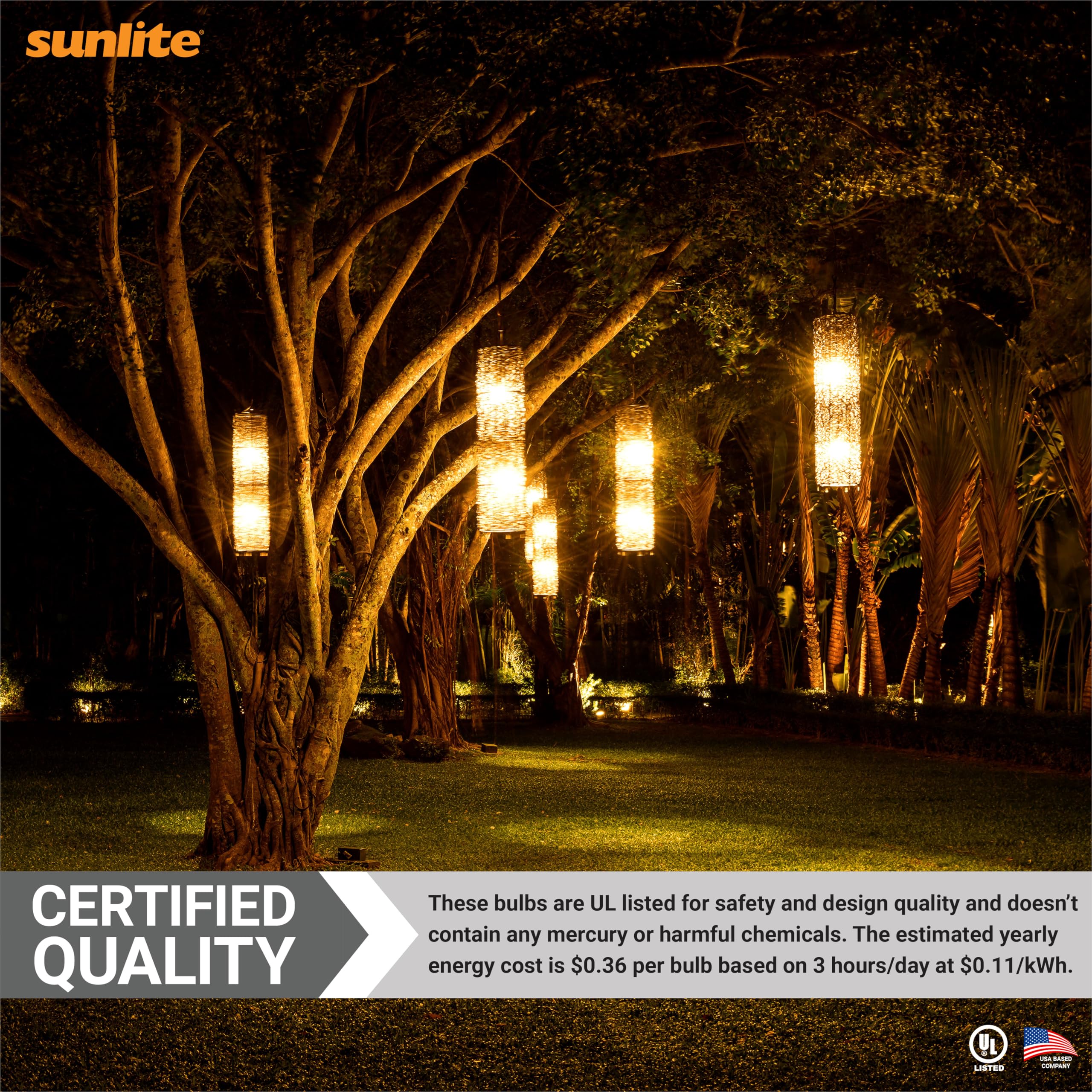 Sunlite 40455 Led A19 Colored Light Bulb, 3 Watts (25W Equivalent), E26 Medium Base, Non-Dimmable, Ul Listed, Party Decoration, Holiday Lighting, 3 Count, Amber