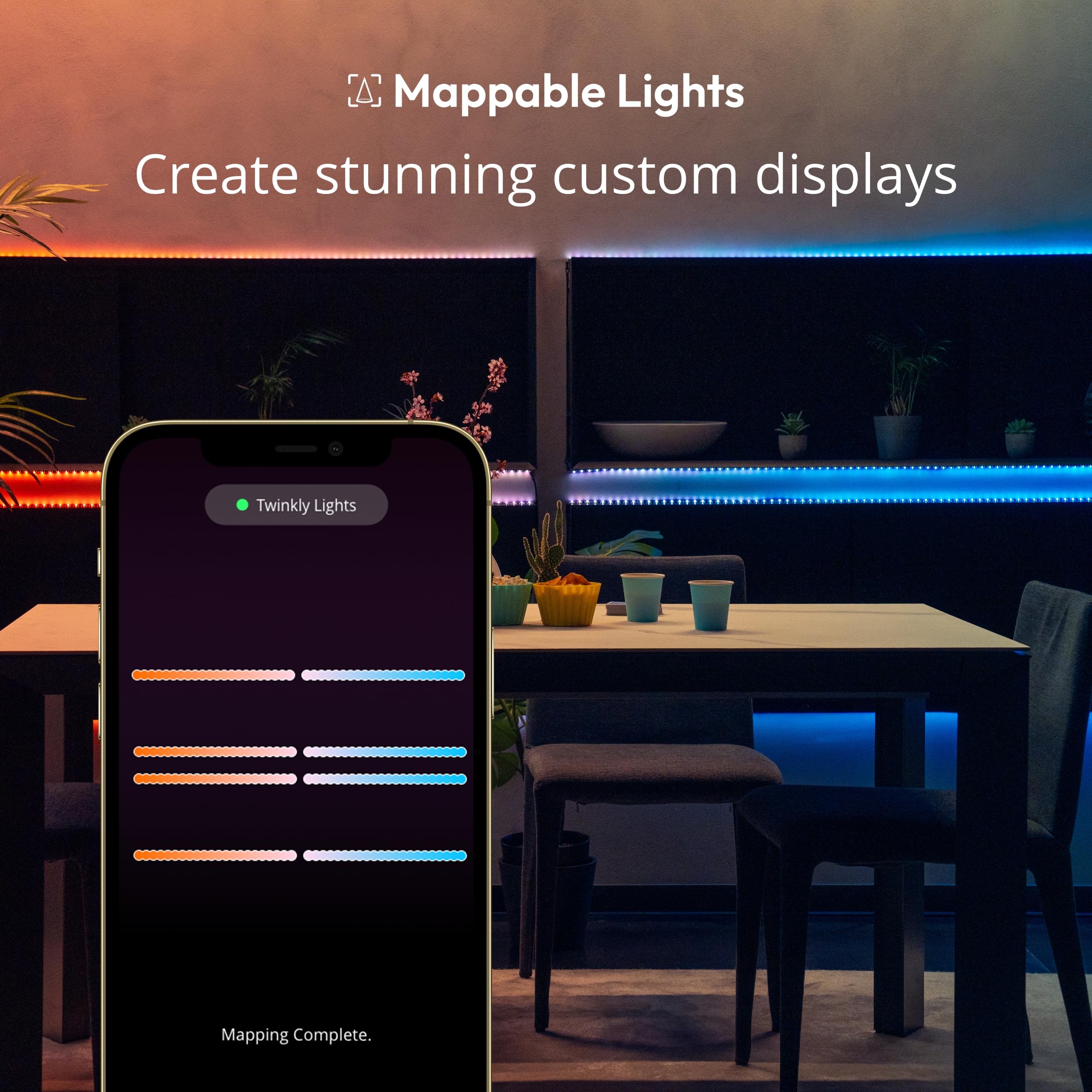Twinkly Line Starter Kit - App-Controlled 5Ft White Led Light Strip, Rgb, Vinyl, Model Twl100Stw-Wus, Indoor Smart Home Decoration