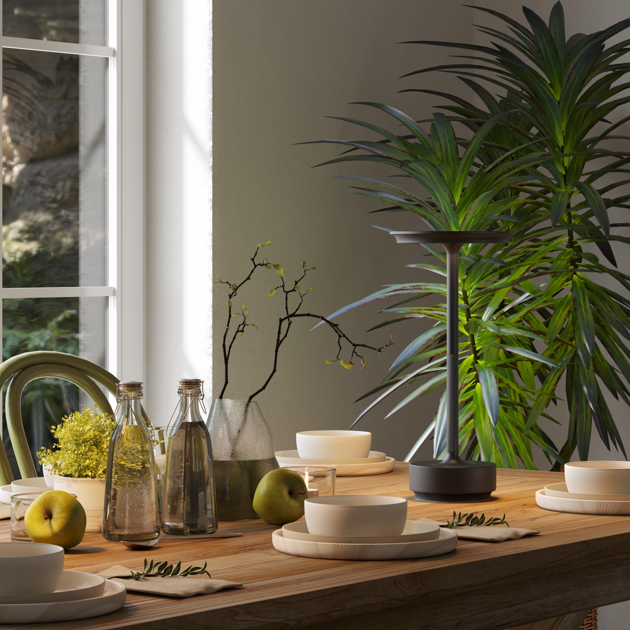 Ztflos Led Cordless Table Lamp,Rechargeable Battery Operated 3 Levels Brightness With Memory Function Ip54 Waterproof Portable L