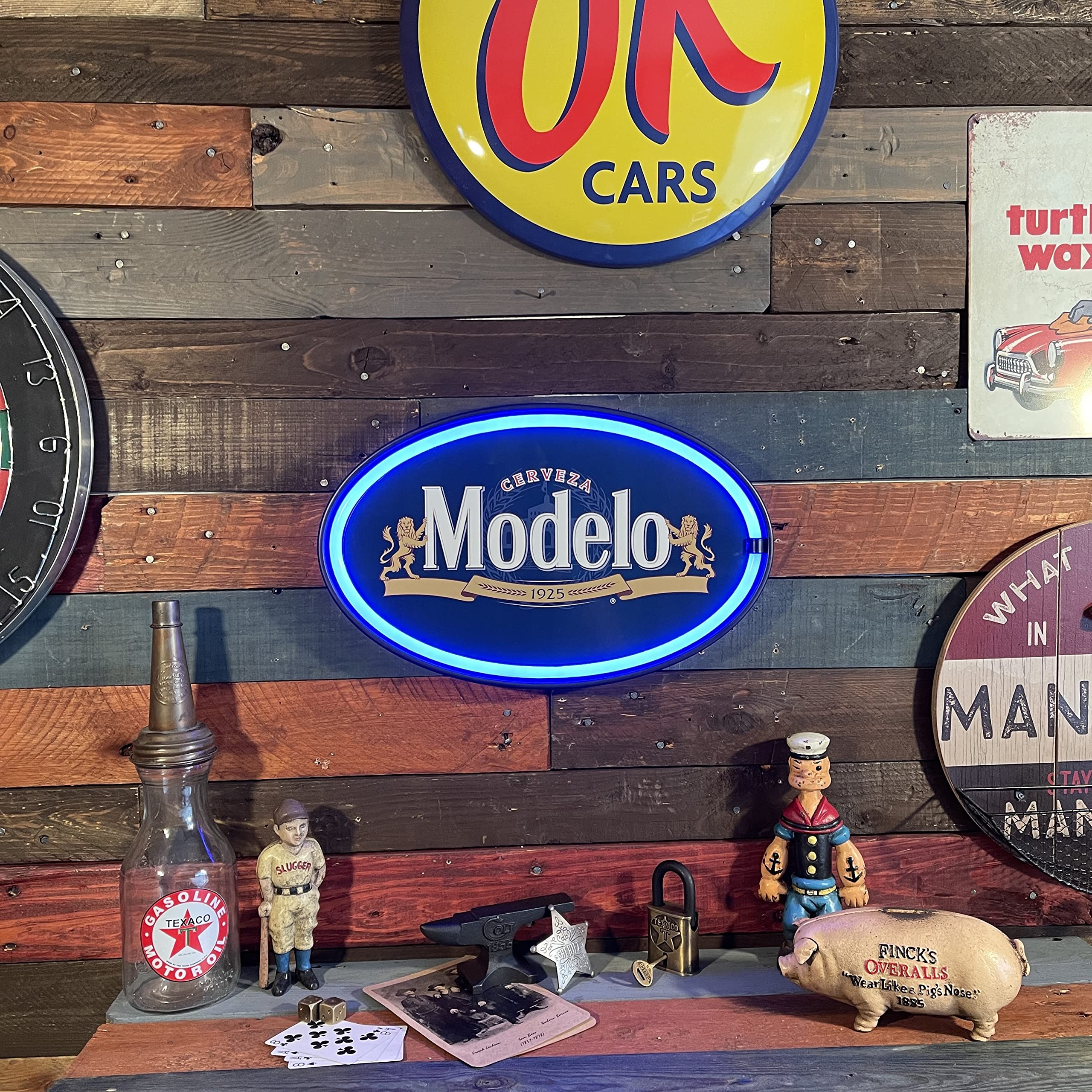 SOTT LED Neon Sign - Modelo Cerveza Wall Décor, 16in x 10in, Vintage Inspired, for Home, Game Room, Bar, or Man Cave