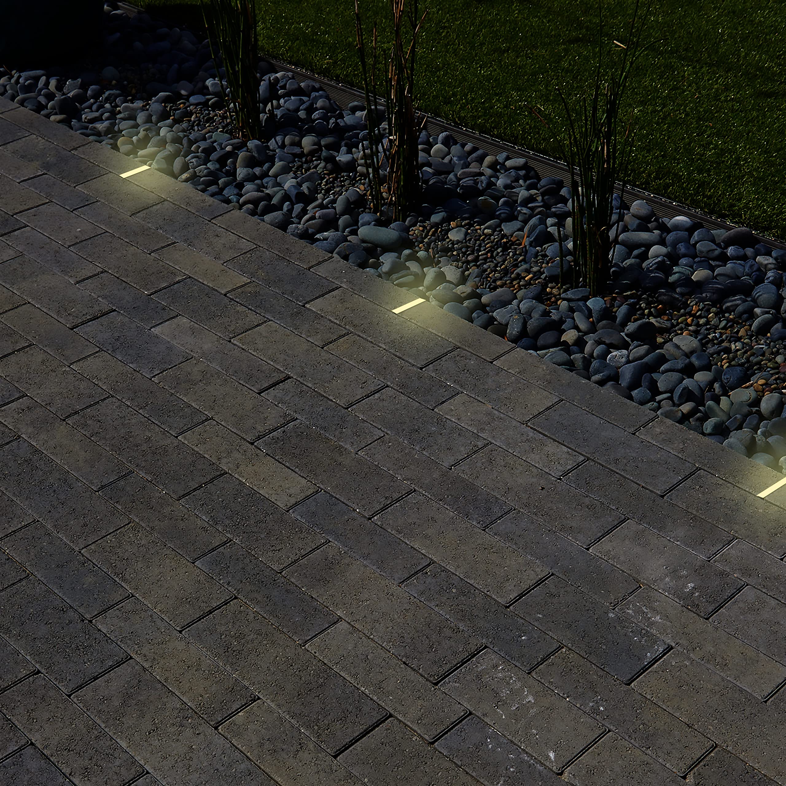 Lumengy Paver Light Slim 0.5X4 Inch Glare-Free Steel Brick Lighting For Pavers, Walls, Driveway & Pathway Borders 2700K Warm Whi