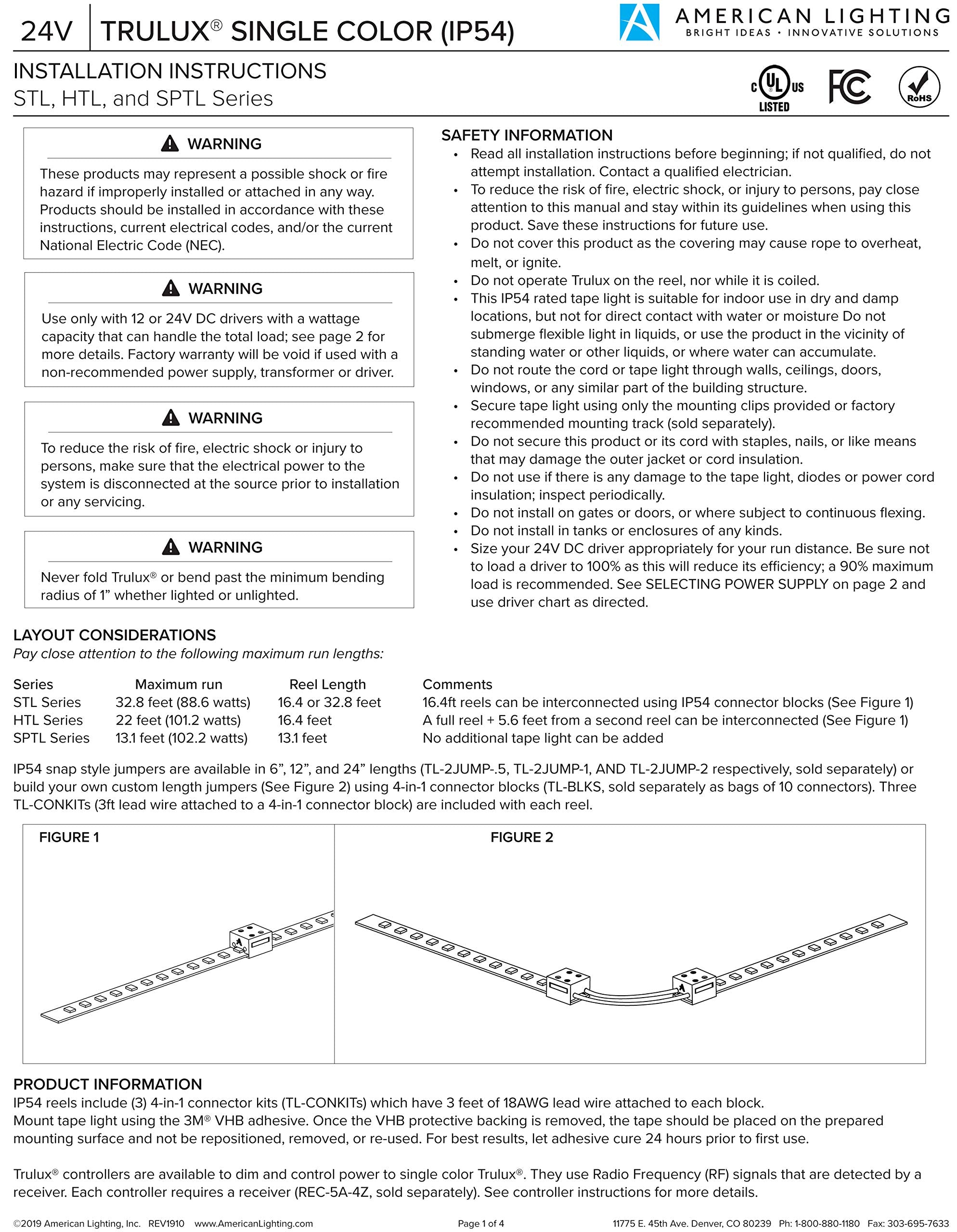 Trulux Ip54 Standard Grade Led Tape Light Reel, White 4000K, Reel - 32.8Ft, Stl-Wh-33