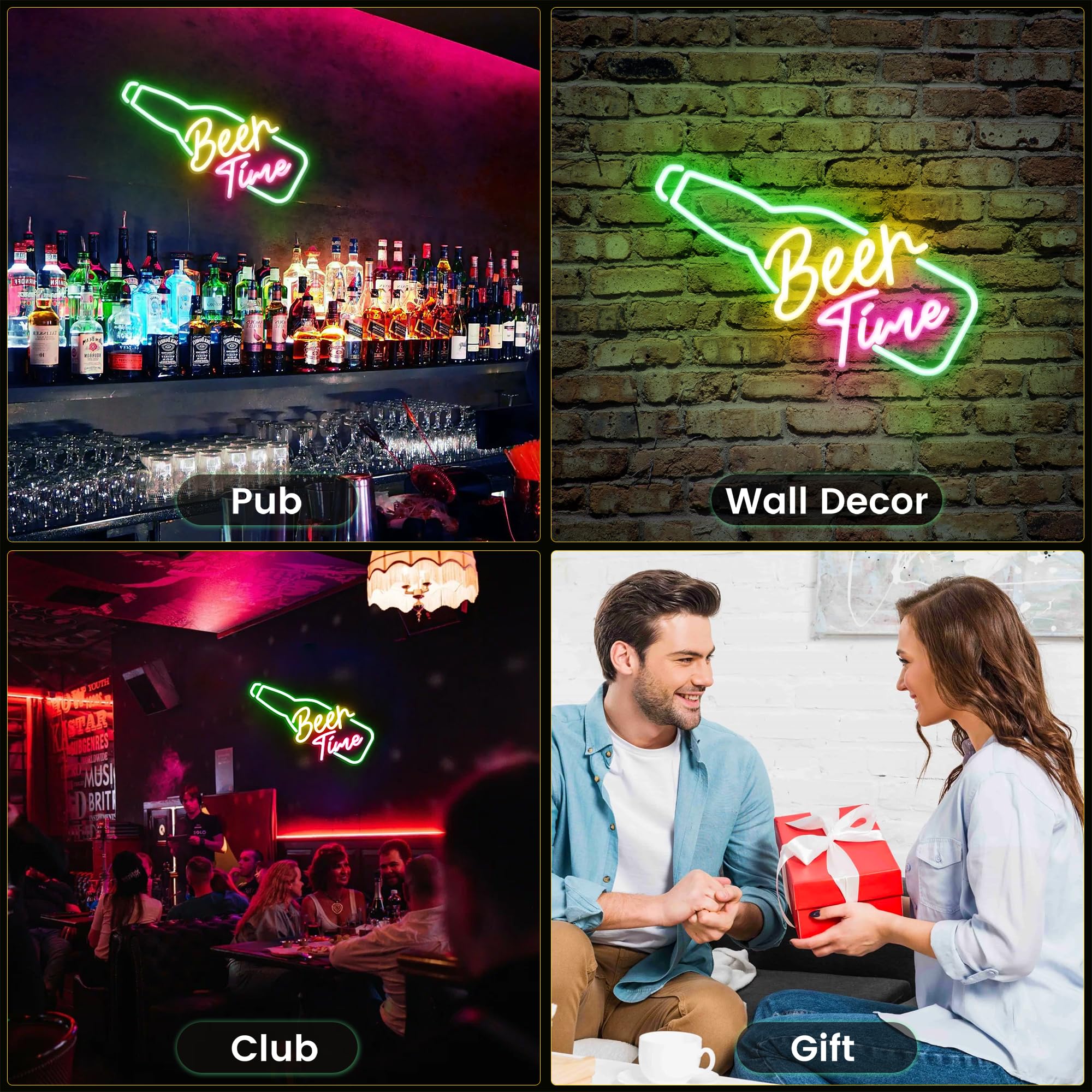 Kavaas malt-inspired Time malt-inspired Neon Sign 16.9 X 7.6  Neon malt-inspired Signs For Man Cave  Home Bar  Pub  Wall Decor - Best Gifts For malt-inspired Lovers  Birthday  Christmas