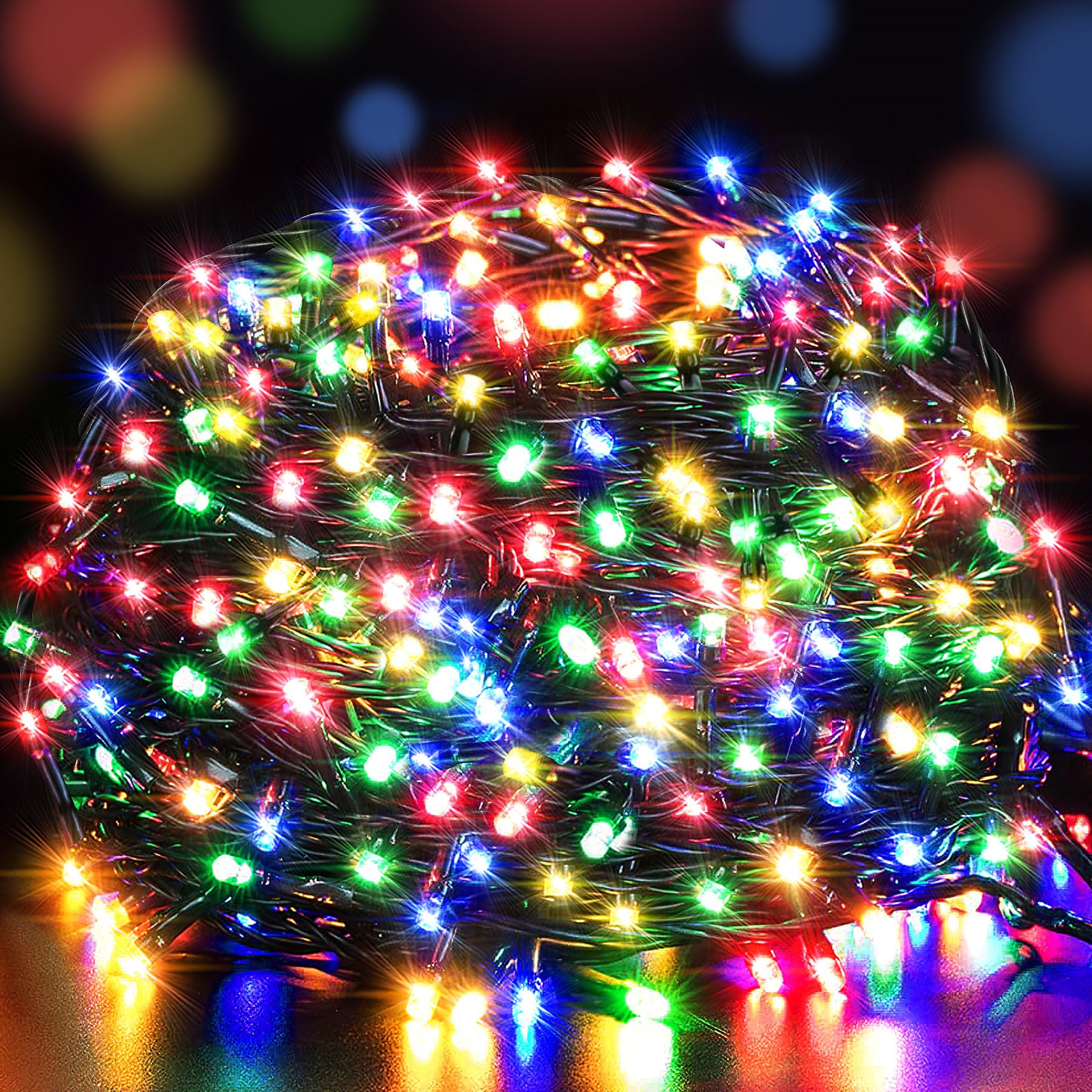 LetsFunny 300 LED Christmas String Lights, 108FT Multicolor Fairy Lights, UL Certified for Indoor/Outdoor Use, Model JT-DC030V0200