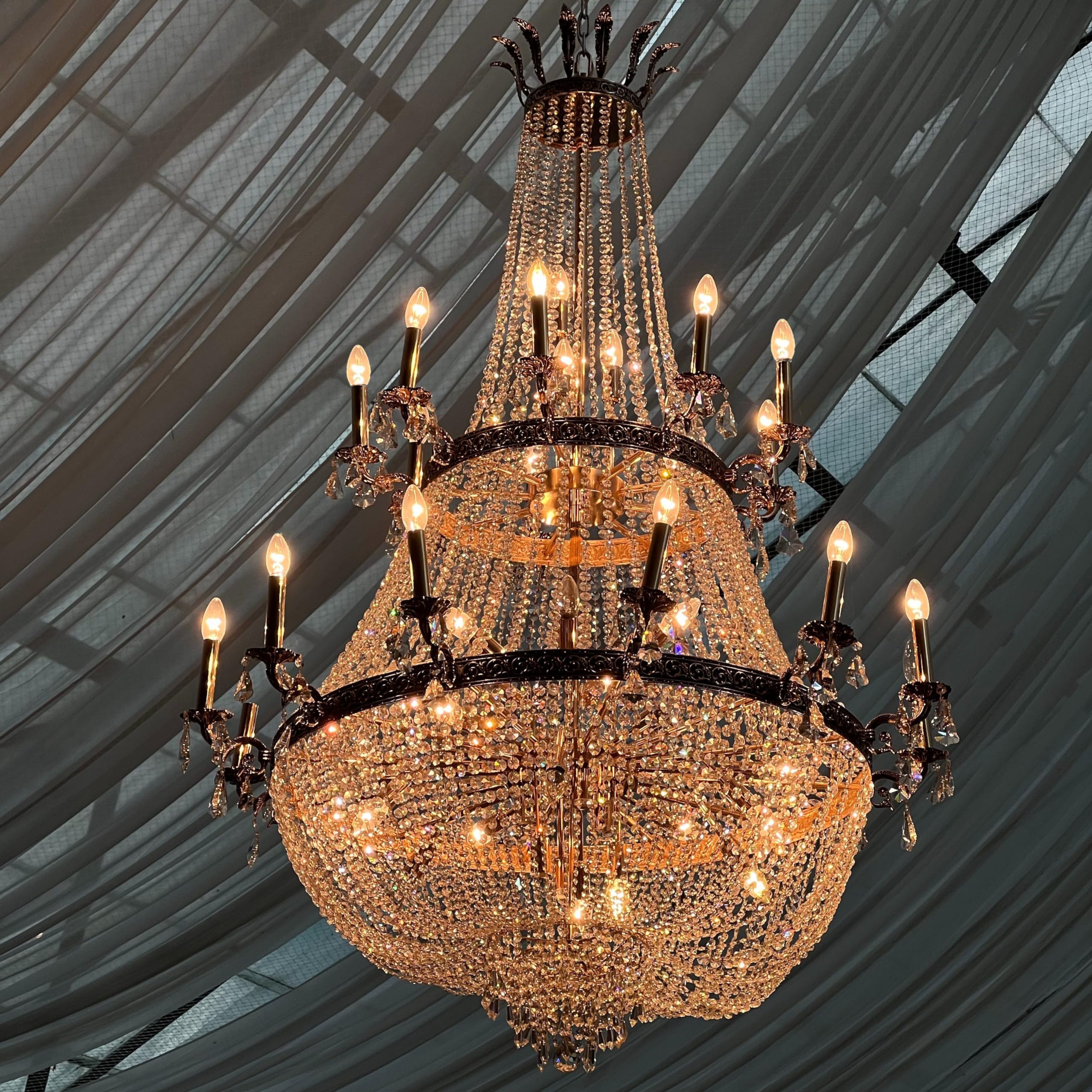 Romasaty 25PK Crystal Clear E12 Candelabra Light Bulbs - 7W, Transparent for Chandeliers, Ceiling Fans, and Fireplaces