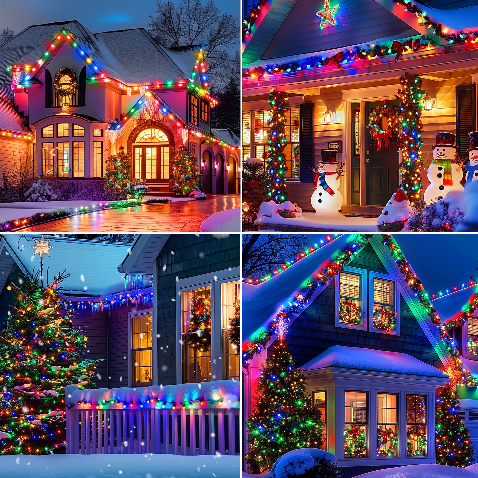 Brightown C9 LED Christmas String Lights, 200 LEDs, 132ft, Multicolor, Plug-in Connectable, Outdoor Holiday Decor, Model 5-100/2F/C-033
