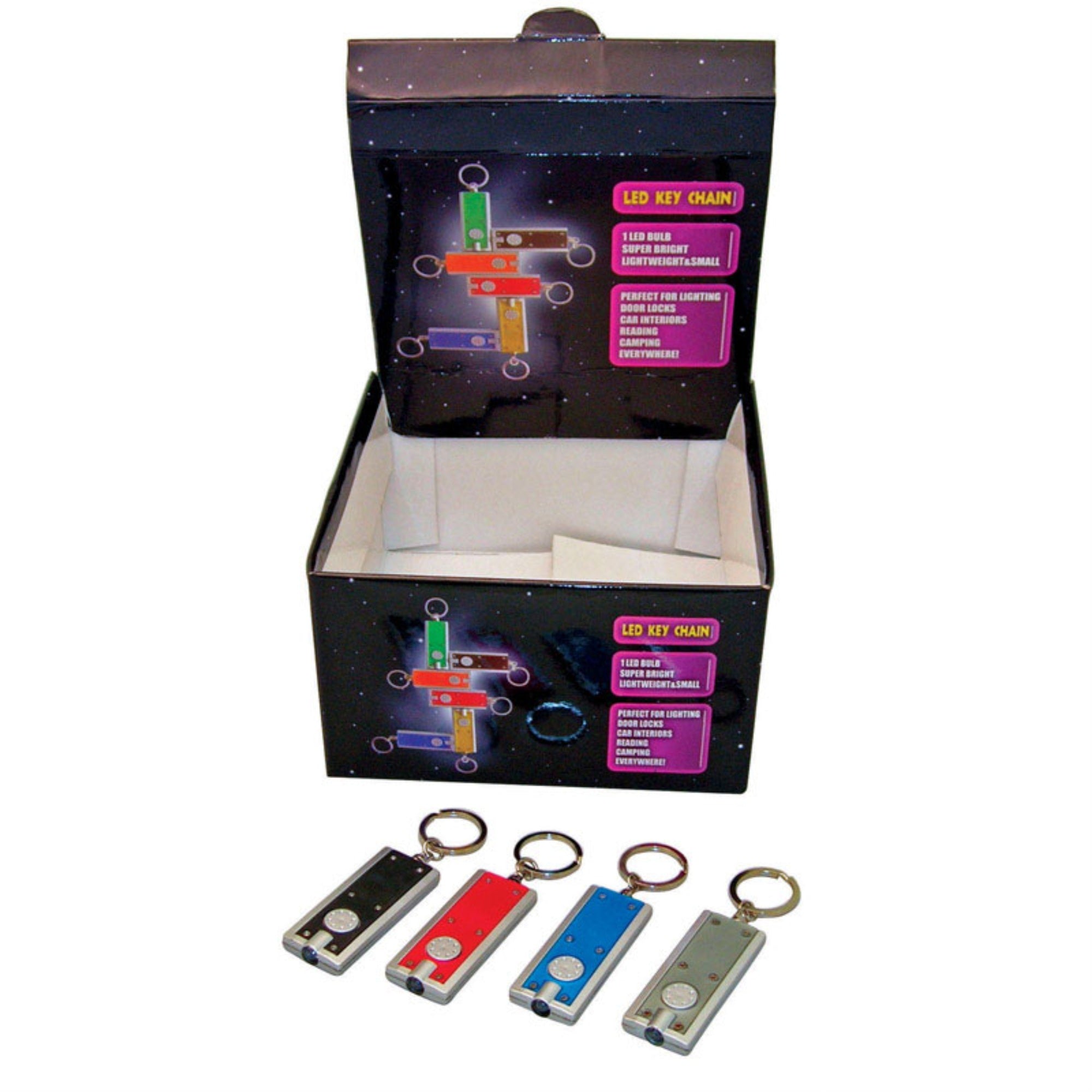 Diamond Visions Led Key Chain - Assorted Colors, Durable Plastic, Perfect For Gifting