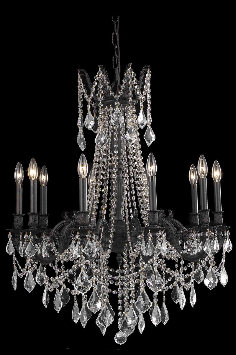 Elegant Lighting Royal Cut Crystal Chandelier 28in x 31in Bronze Model 9210D28DB-GT/RC