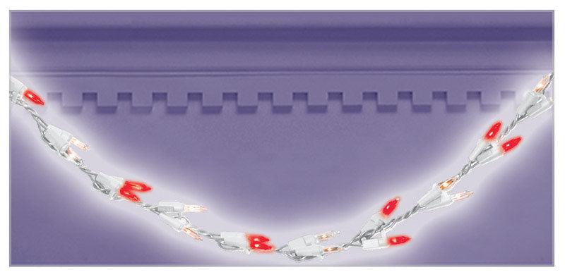 Celebrations Grlnd Lit 9' Plastic String Lights, Clear & Red, One Size