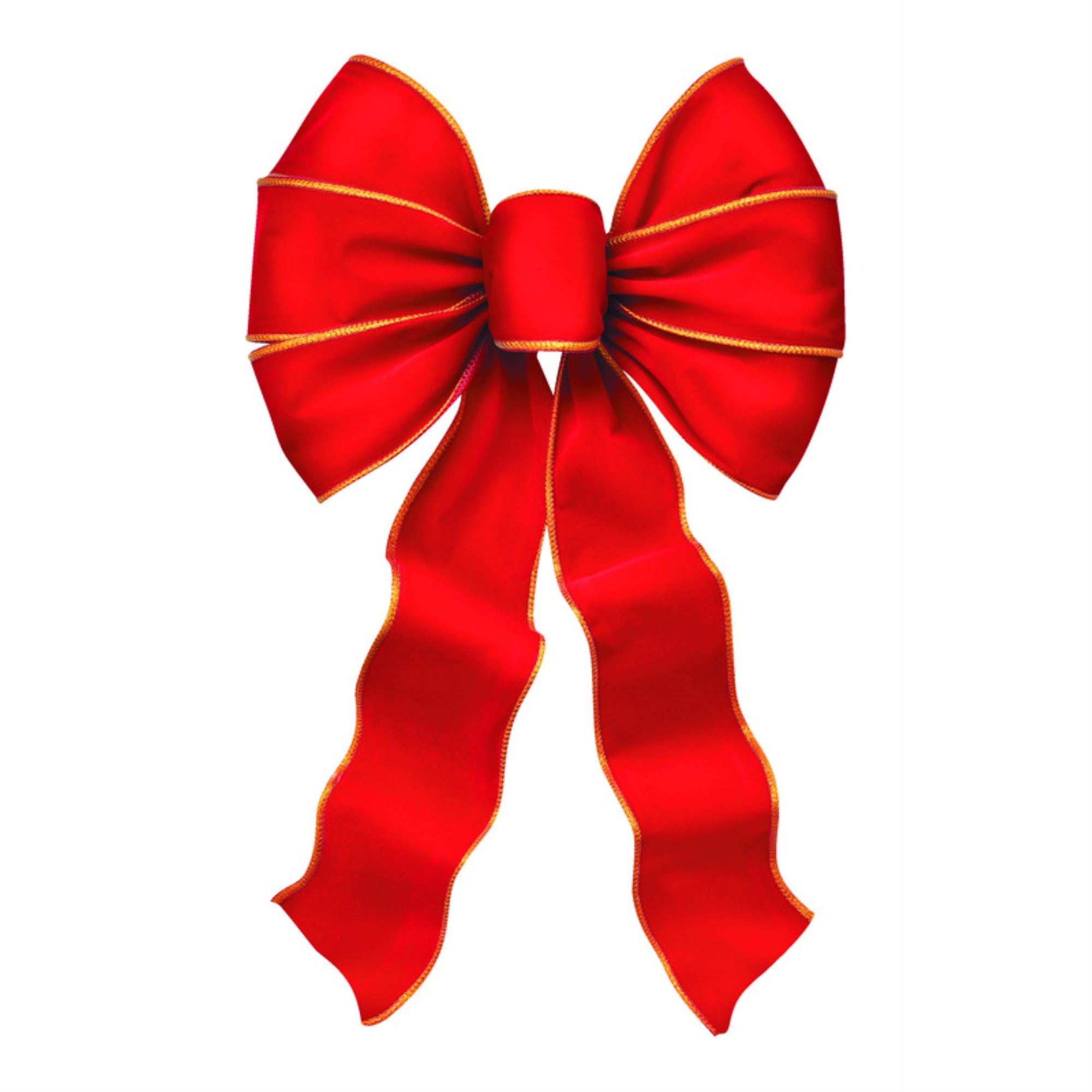 RED VELVET GOLD EDGE BOW (Pack of 12)