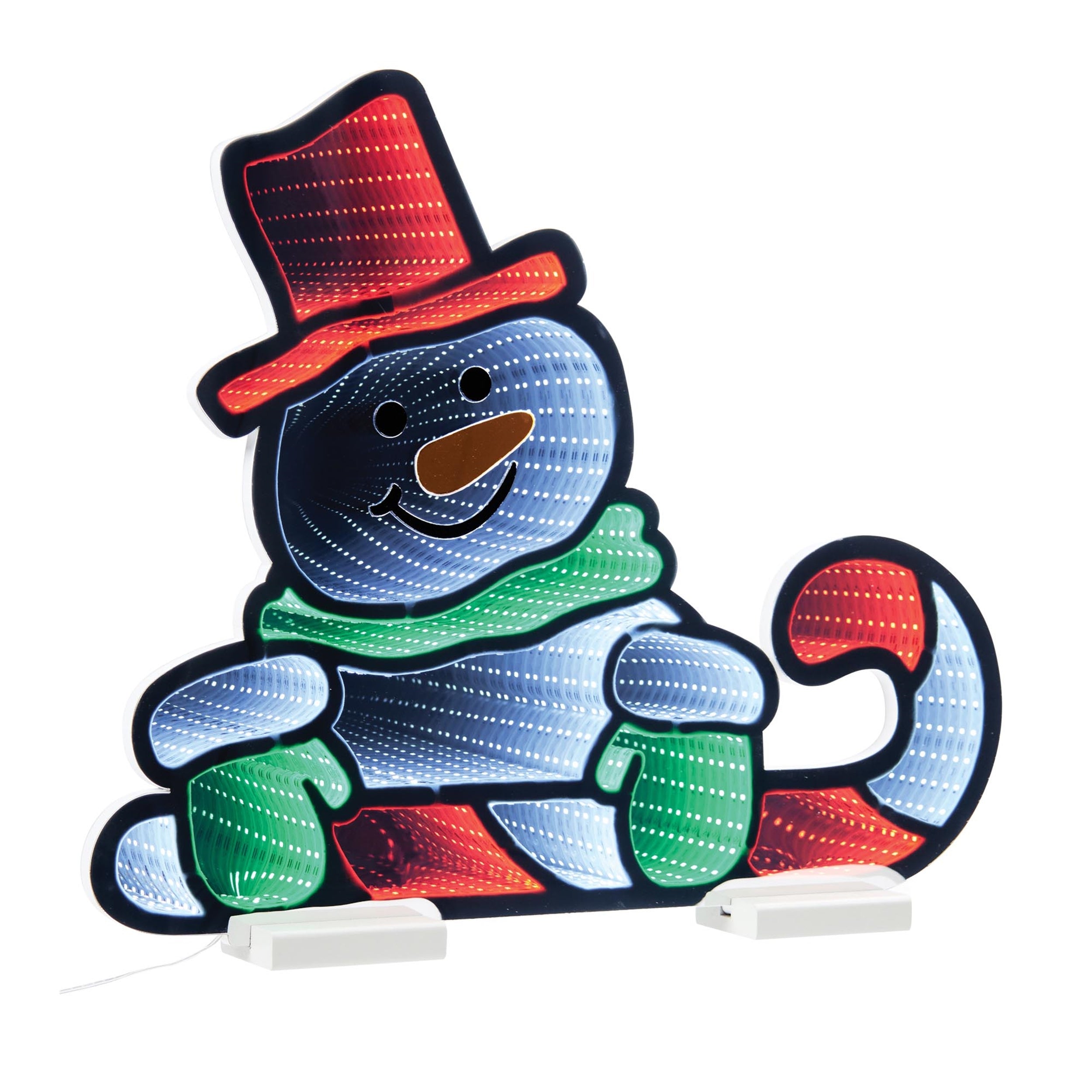 Snowman w/Candy Cane Ekkolight 21.5H Acrylic UL Plug