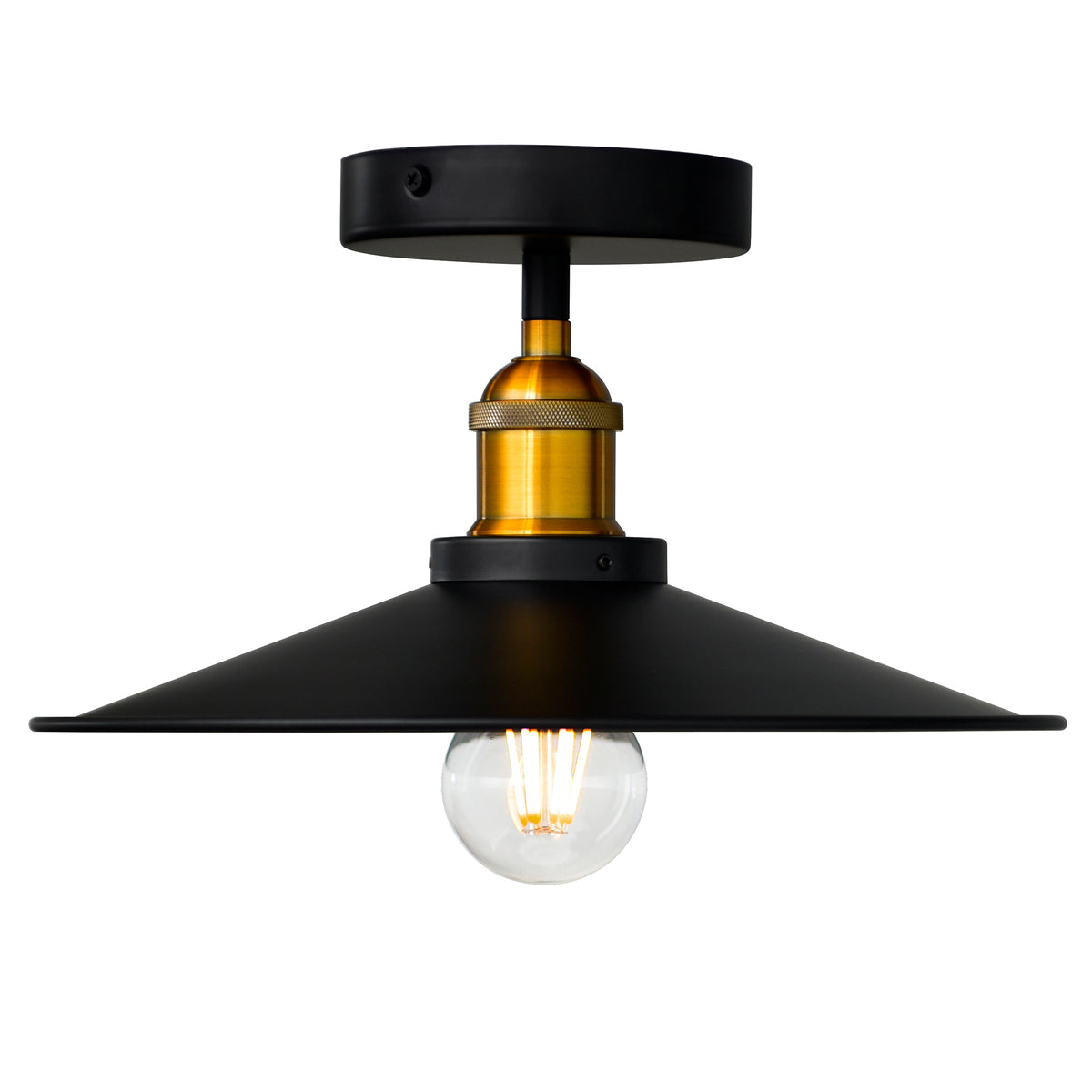 1 Light  Flush Mount with Black finish