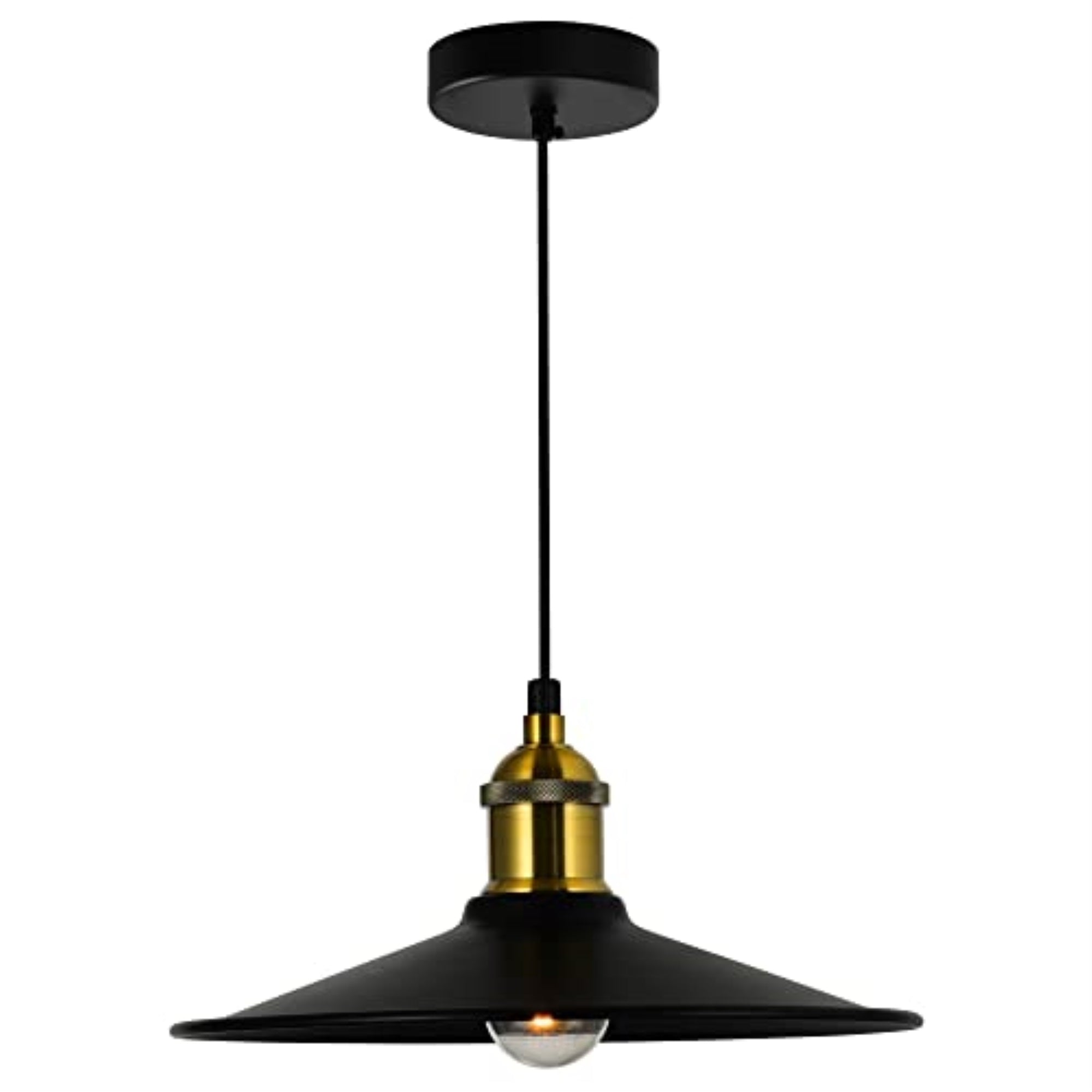 CWI Lighting 1 Light Industrial Mini Pendant, 10in Black Metal, E26 Bulb Base, Adjustable Height, Model 9605P10-1-101