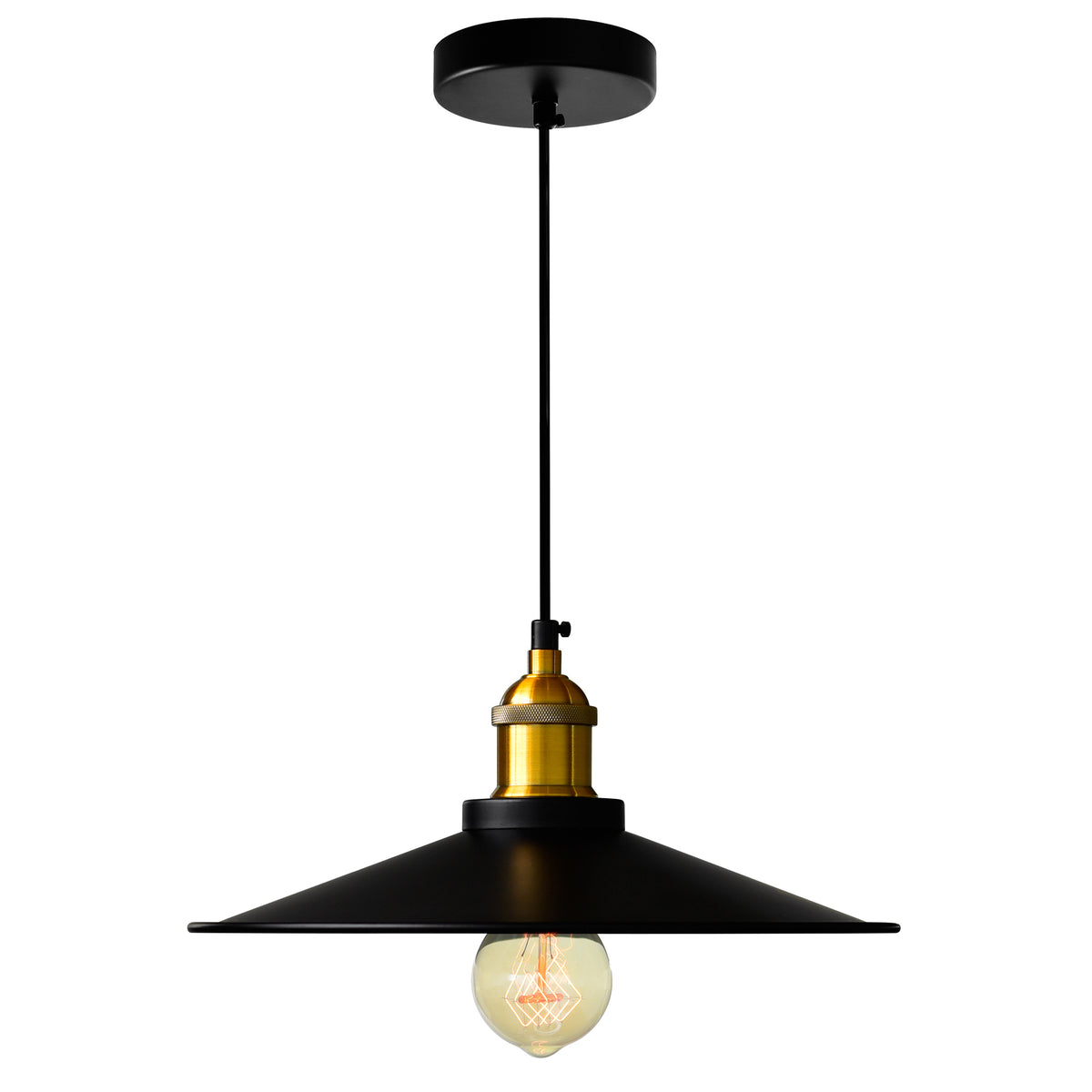 1 Light Down Mini Pendant with Black finish