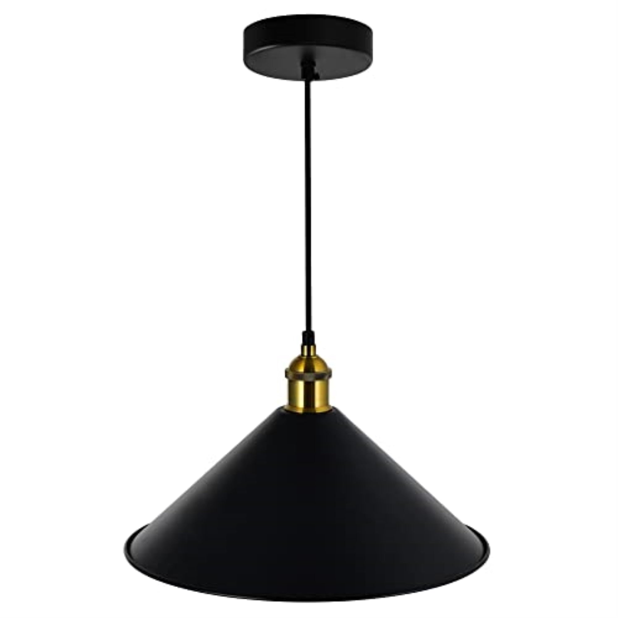 CWI Lighting 1 Light Industrial Mini Pendant - E26 Bulb Base, LED Compatible, 14in Black Metal - Model 9605P14-1-101-B