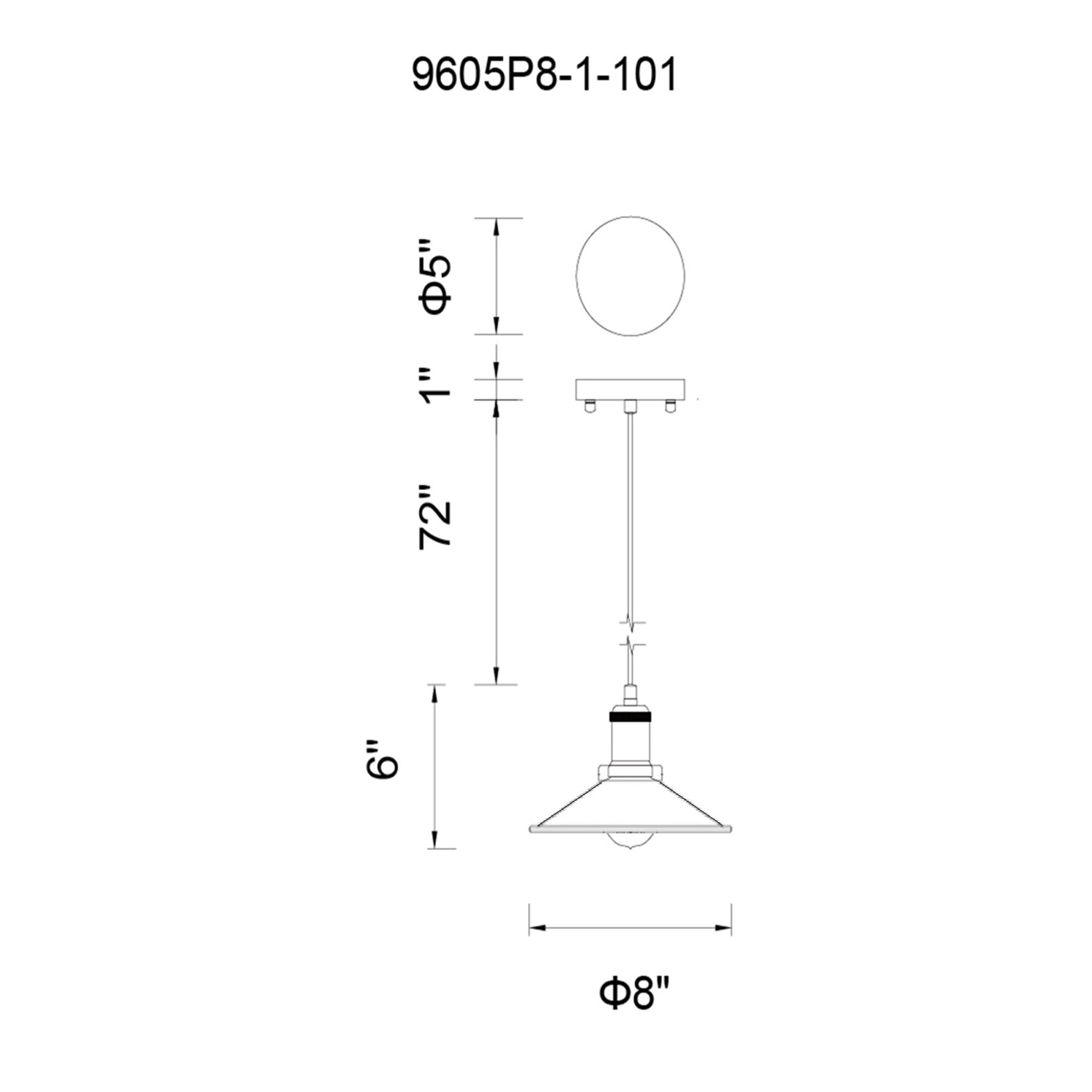 Brave 1 Light Down Mini Pendant With Black Finish