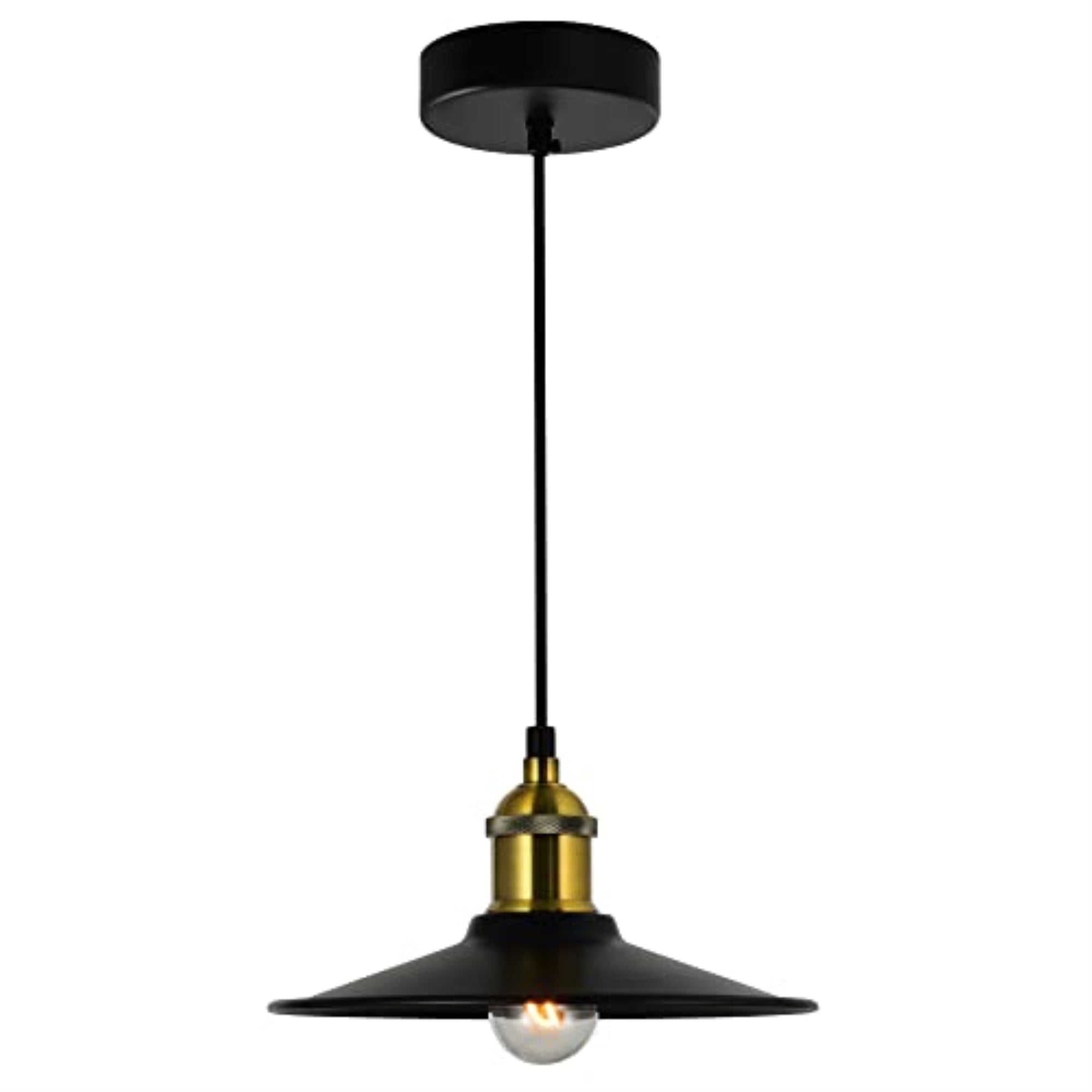 CWI Lighting Black Mini Pendant Light, 1 Light, LED Compatible, 9 inches, Model 9605P9-1-101, Adjustable Height