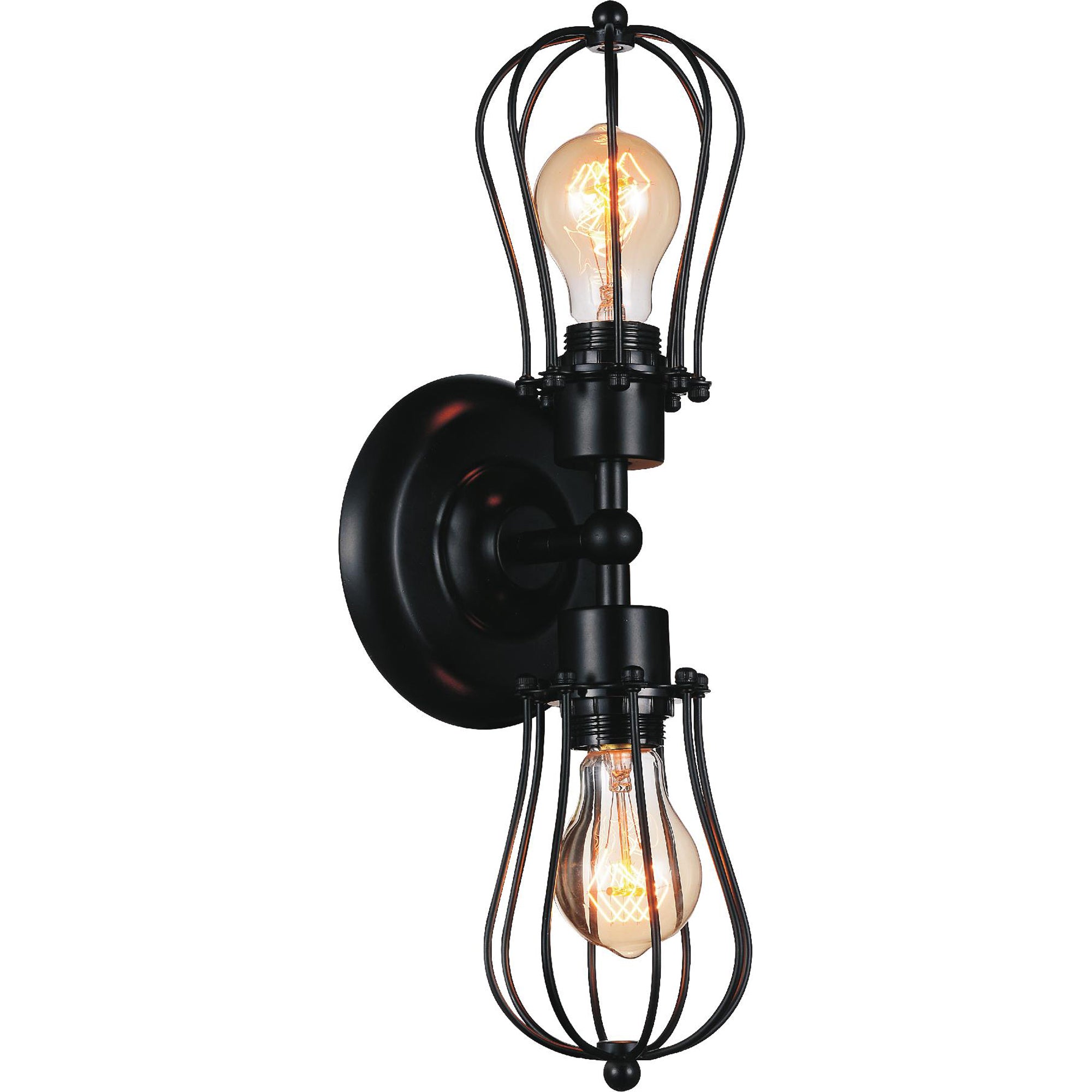 2 Light Wall Sconce with Black finish