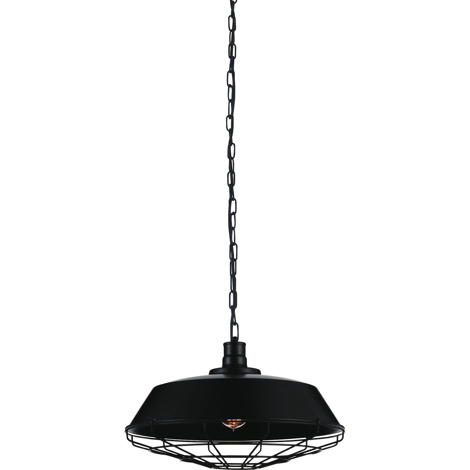 1 Light Down Pendant with Black finish