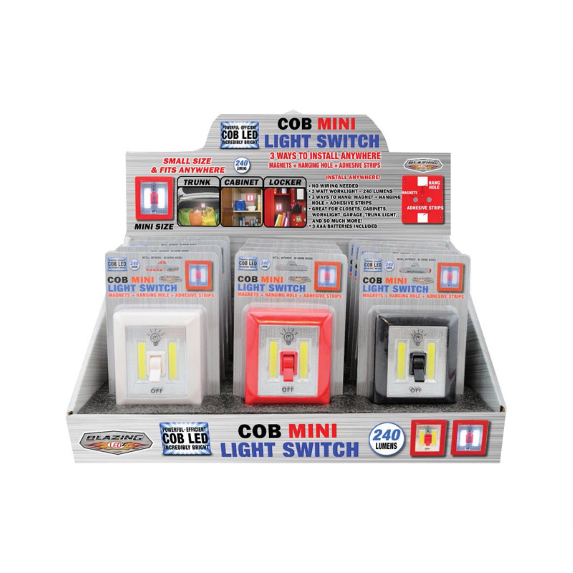 Blazing Ledz Light Switch Cob Mini - Plastic Construction, Compact Design