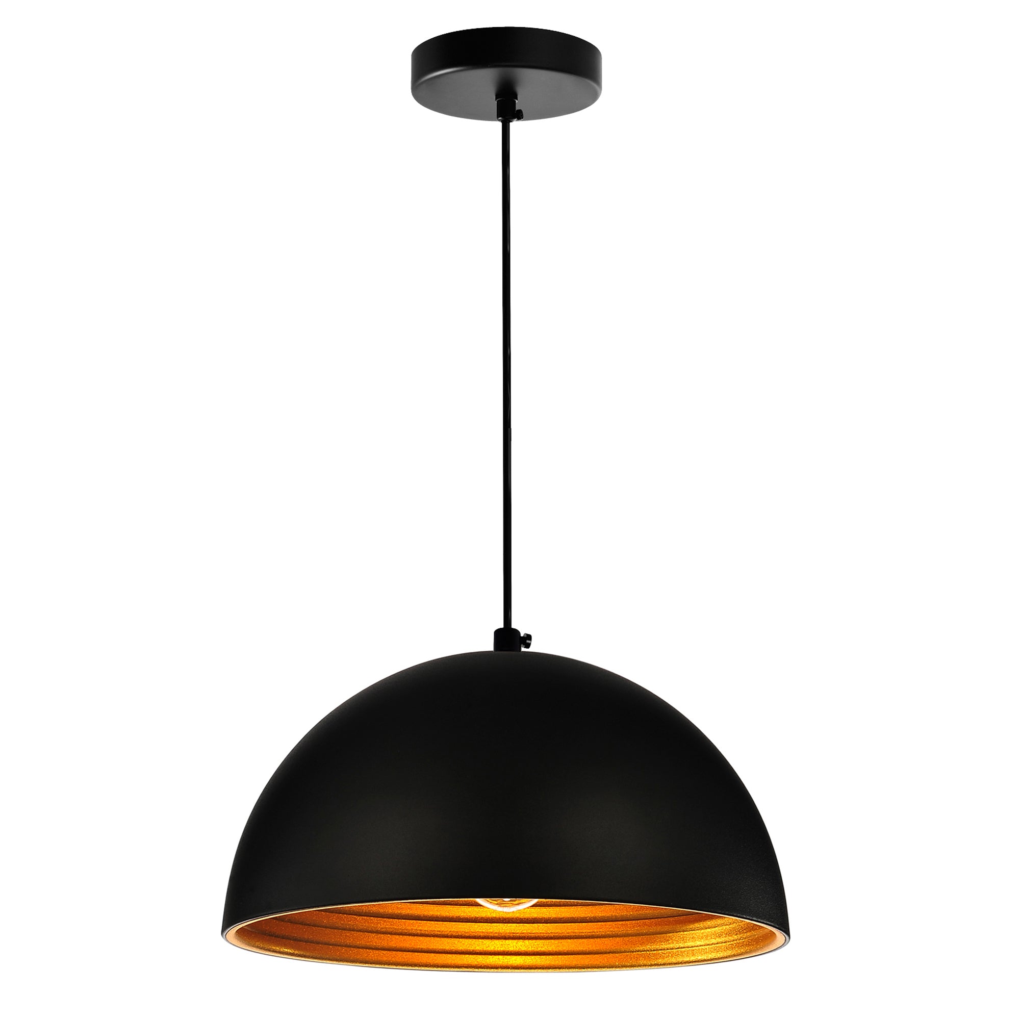 1 Light Down Mini Pendant with Black finish