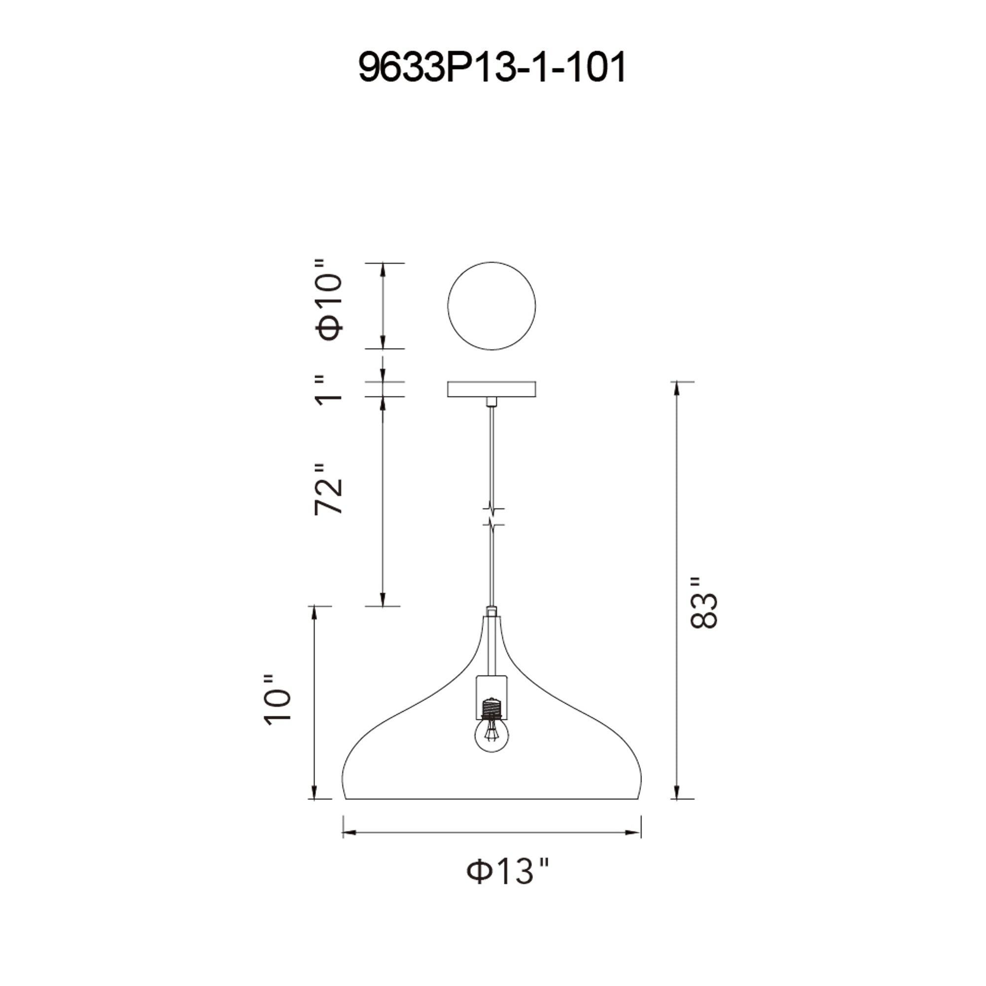Dynamic 1 Light Down Pendant With Black Finish