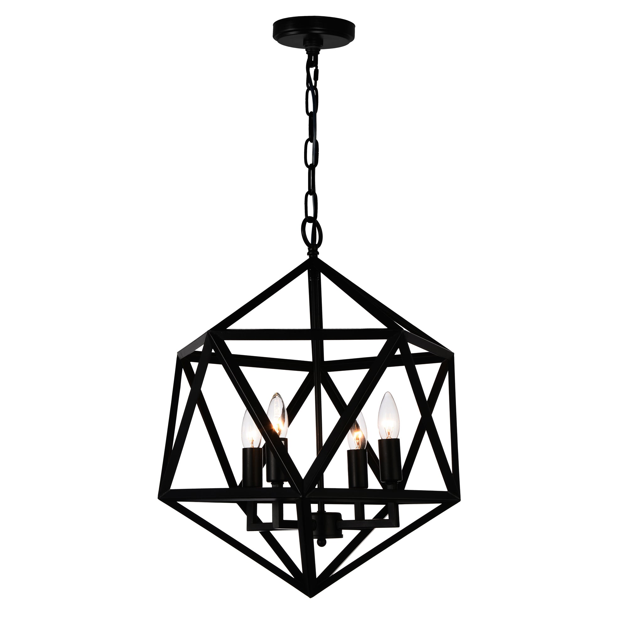 4 Light Up Pendant with Black finish