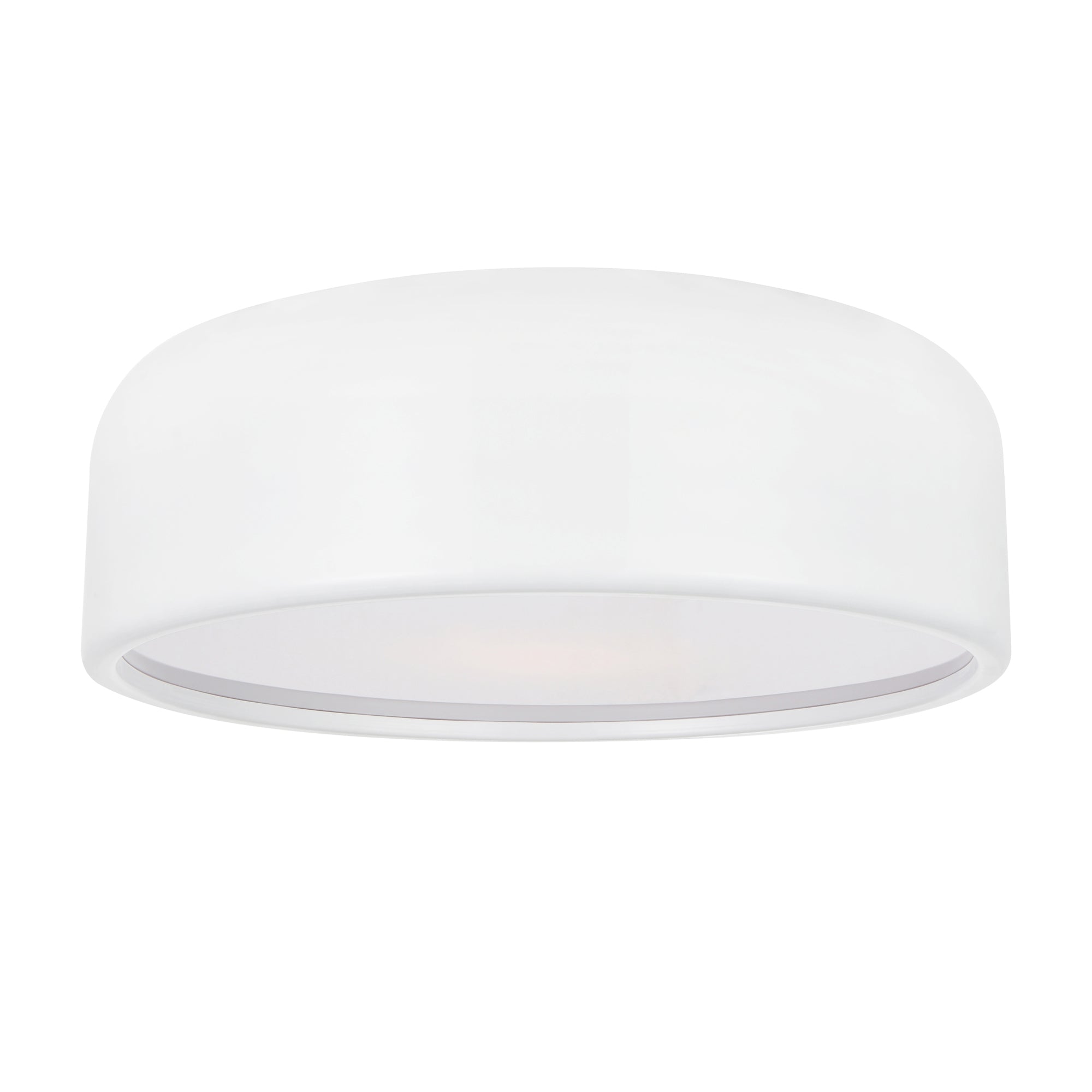 3 Light Drum Shade Flush Mount with White finish