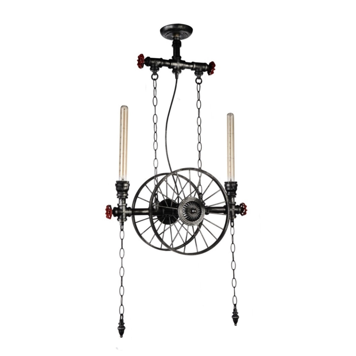 2 Light Up Chandelier with Gray finish