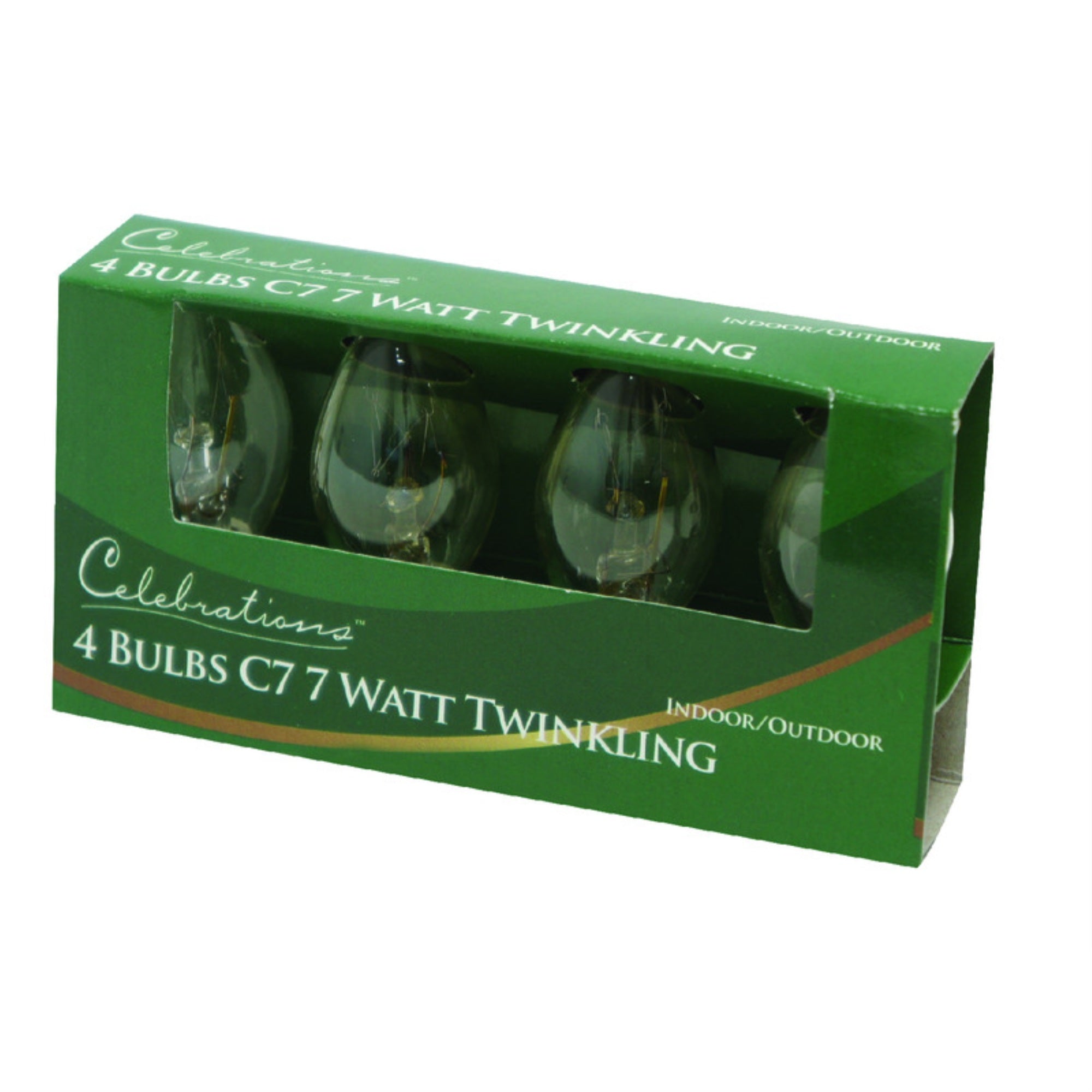 Celebrations STD C7 Twinkle String Lights, Clear, One Size, Model UYRY2117, Copper Material, Pack of 4