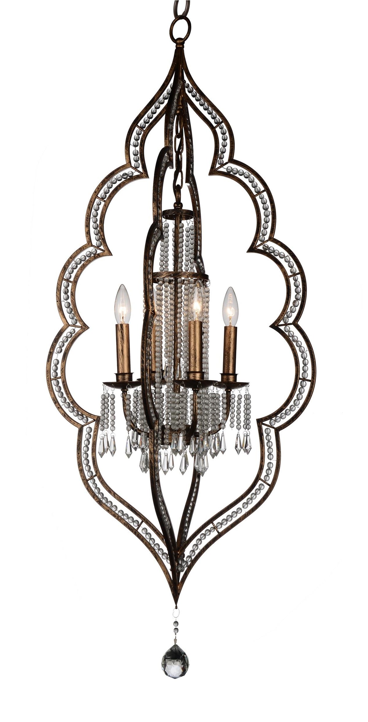 4 Light Up Chandelier with Champagne finish