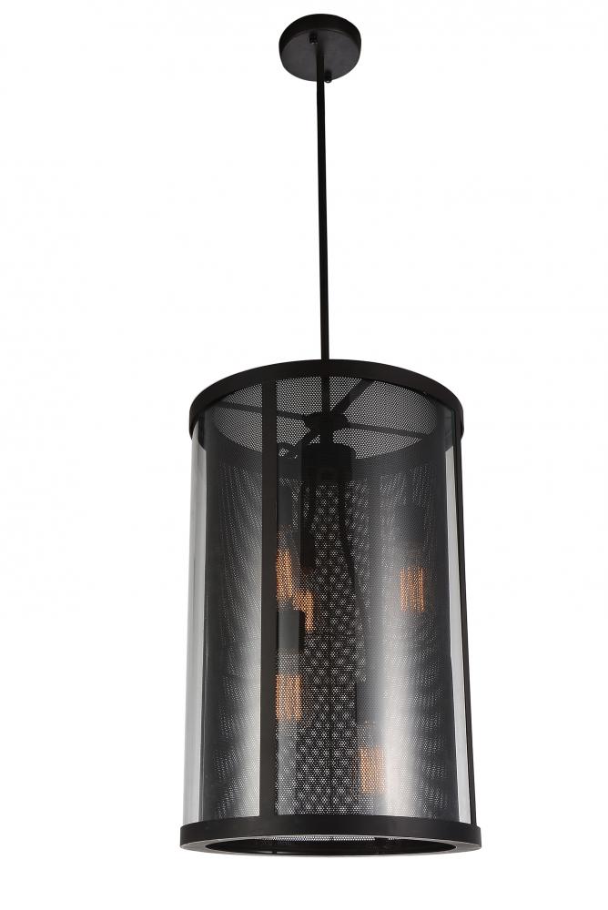 5 Light Down Pendant with Reddish Brown finish