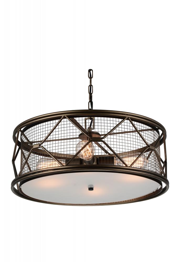 Cwi Lighting Kali 4-Light Farmhouse Metal Chandelier, Light Brown Finish, Stylish Home Decor
