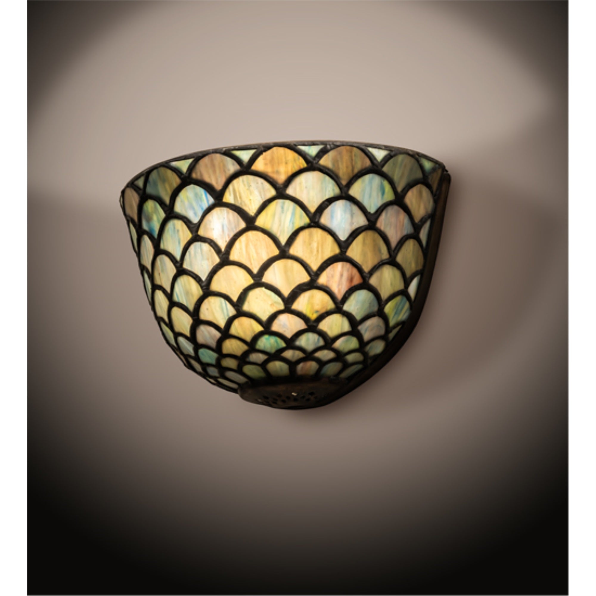 8 inch Wide Fishscale Wall Sconce