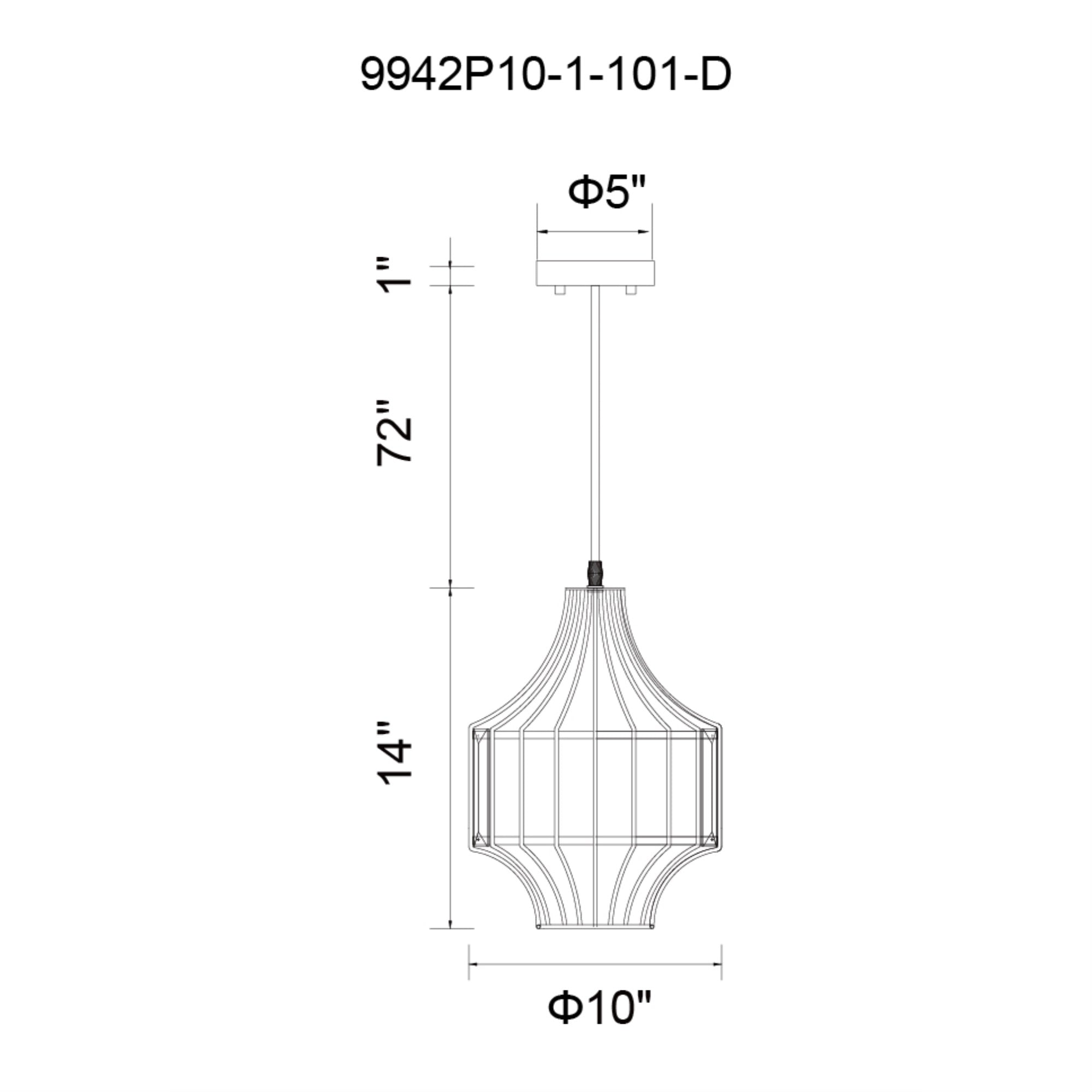 Cwi Lighting Black Metal Pendant Light - Contemporary 1 Light Down Fixture