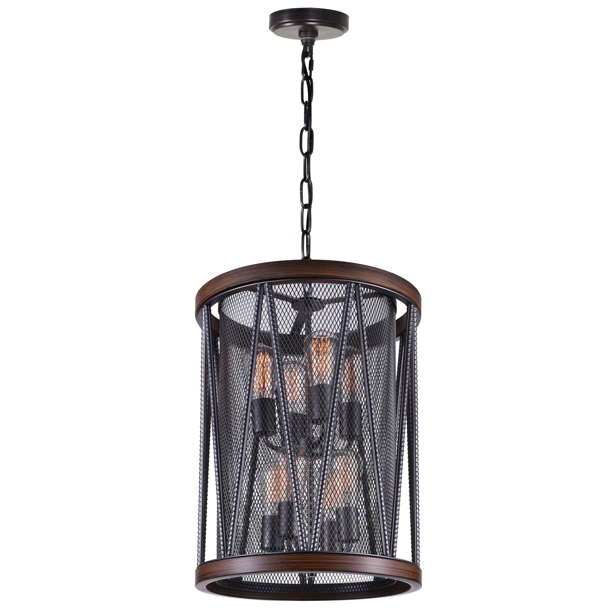 8 Light Drum Shade Chandelier with Pewter finish