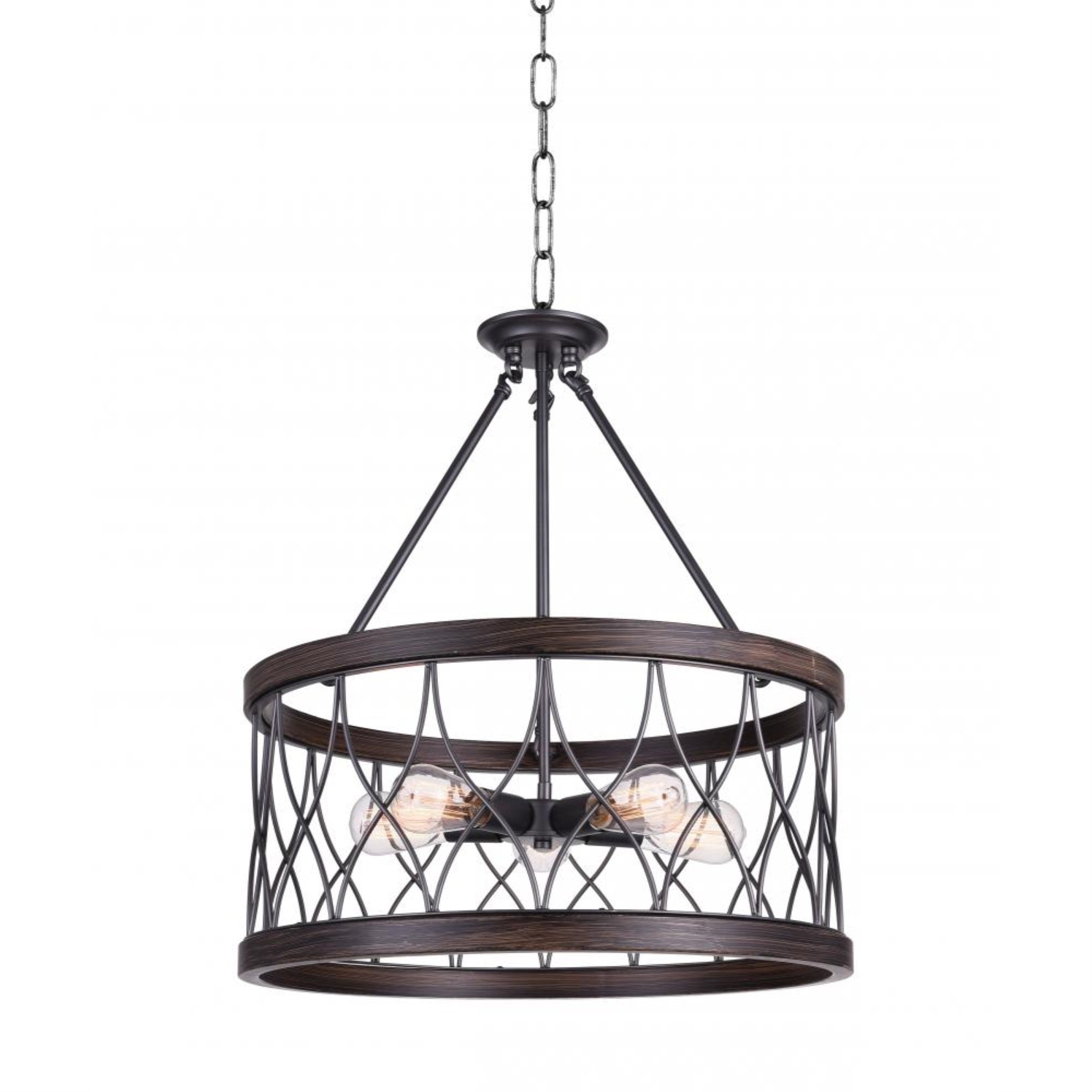 Cwi Lighting Amazon 5 Light Metal Chandelier With Drum Shade In Gun Metal Black