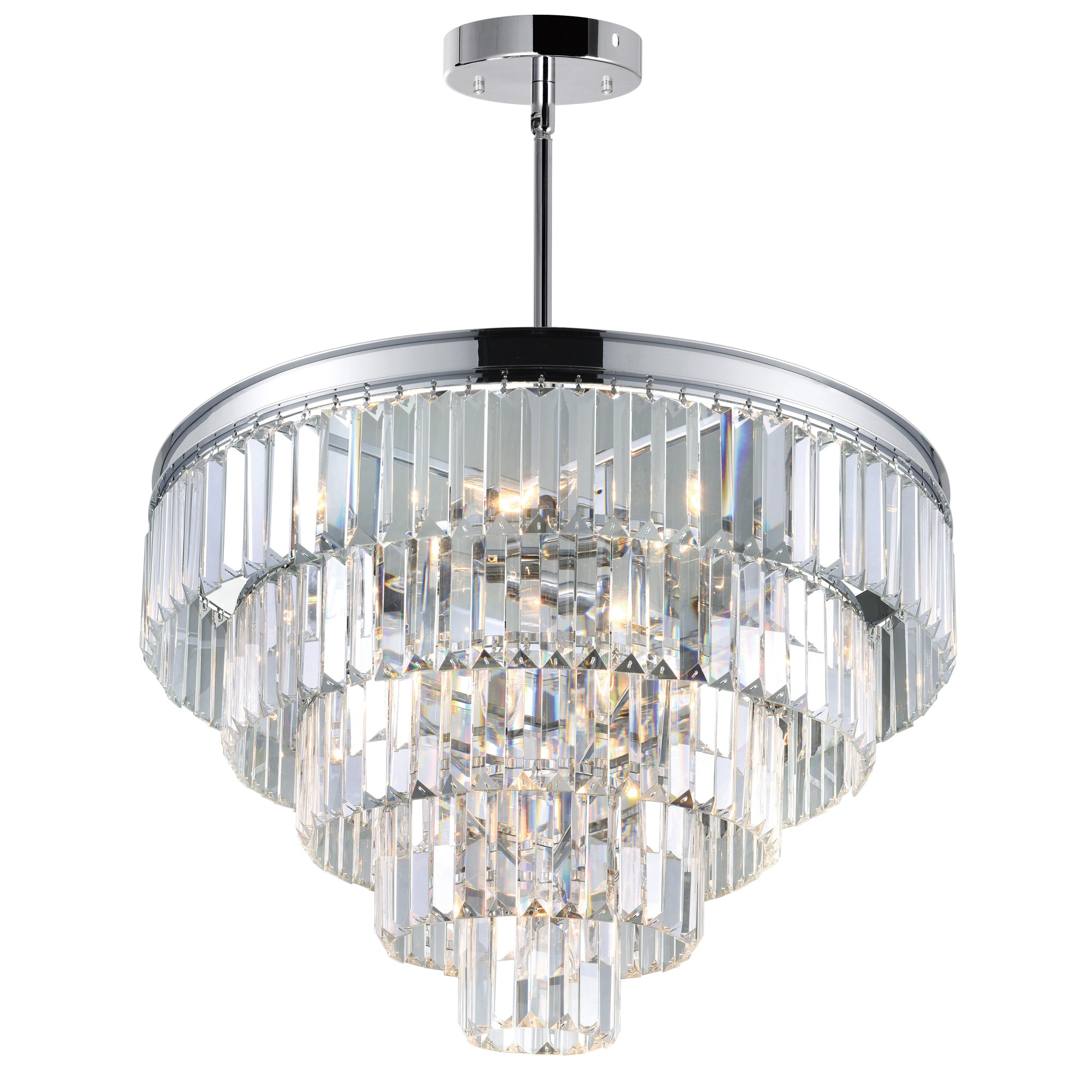 12 Light Down Chandelier with Chrome finish