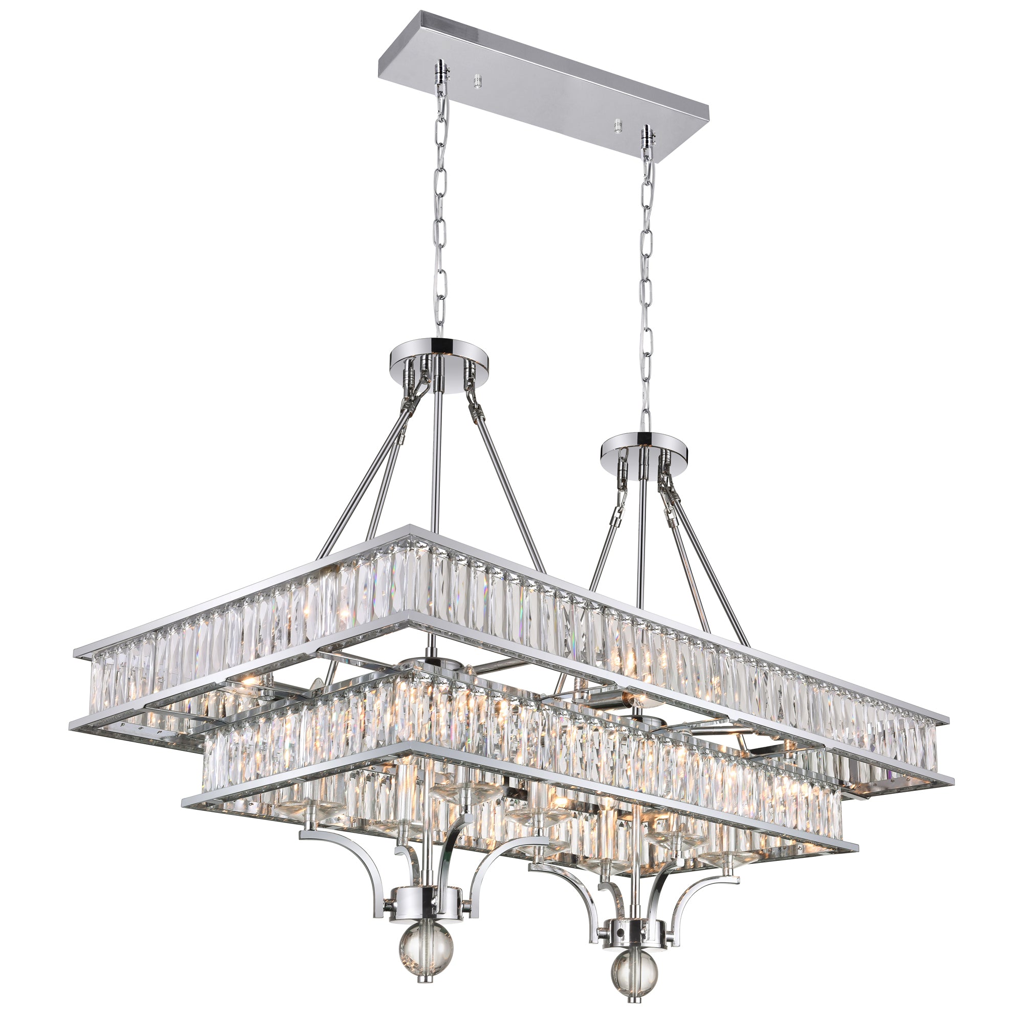 16 Light Island Chandelier with Chrome finish