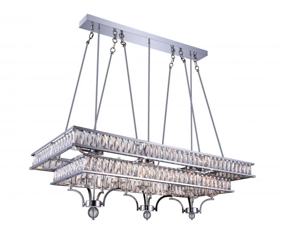Cwi Lighting Shalia 20-Light Chrome Island Chandelier - Stylish Metal Fixture