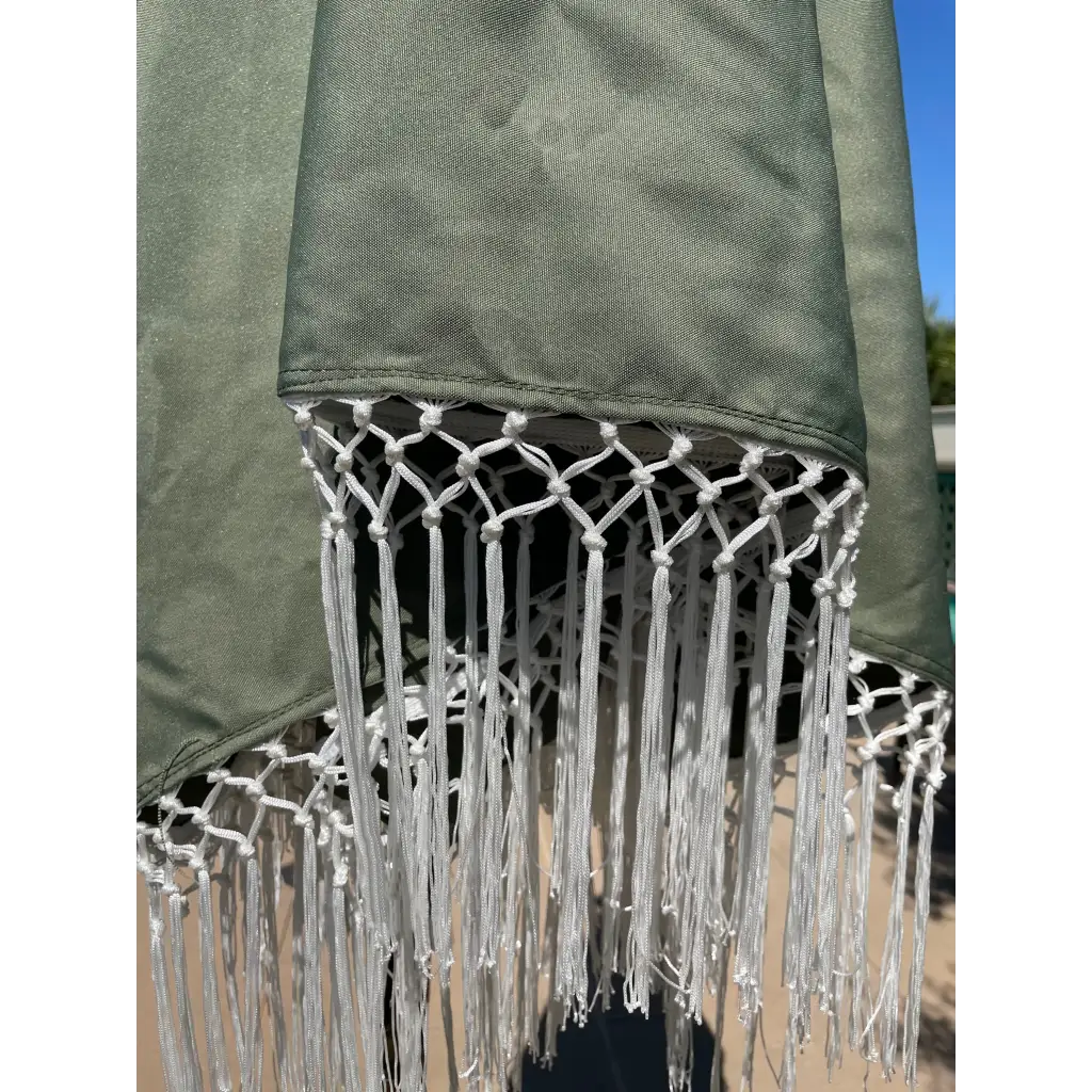 9ft 6 Ribs Replacement Umbrella Canopy w/ Tassels in Sage Green (Canopy Only)