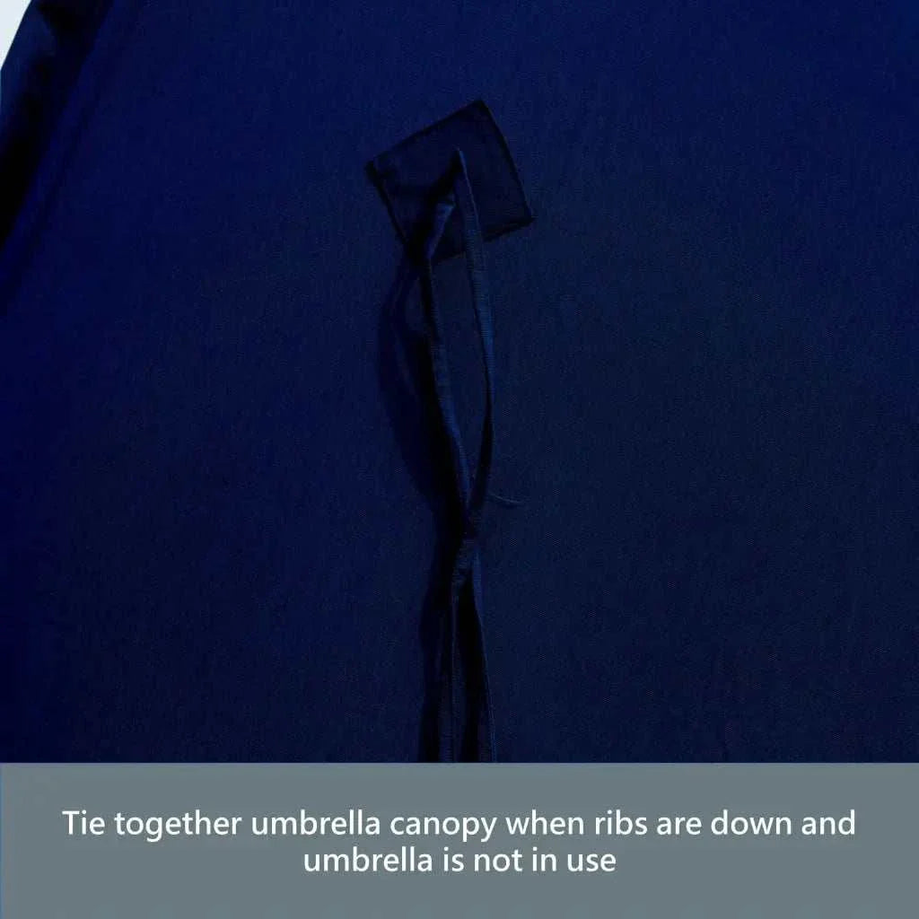 9ft 6 Ribs Replacement Umbrella Canopy w/Fringed Valance in Navy Olefin (Canopy Only)